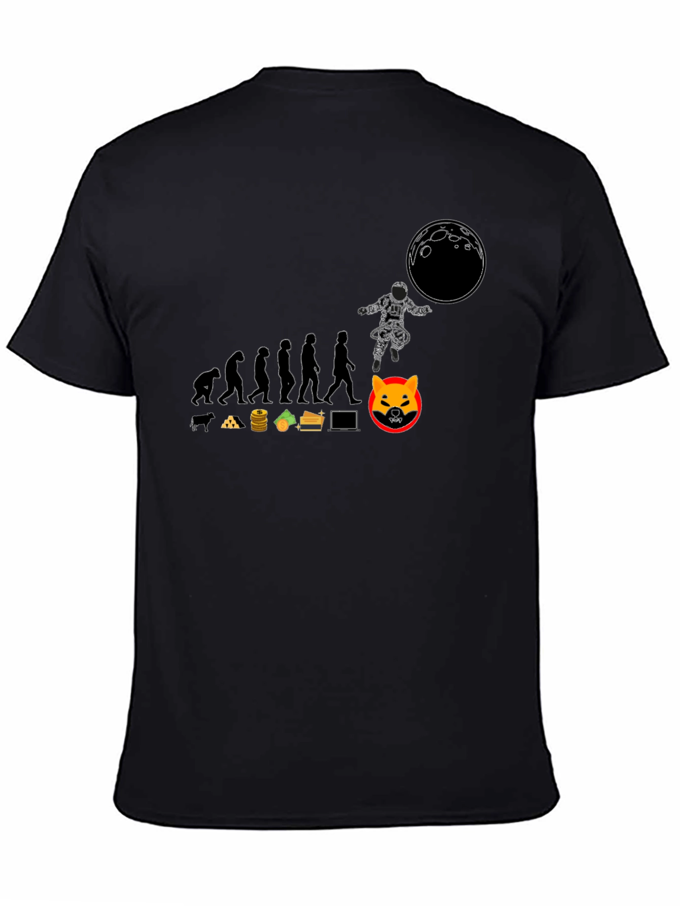 Crypto Evolution Black T-Shirt - Shiba Inu