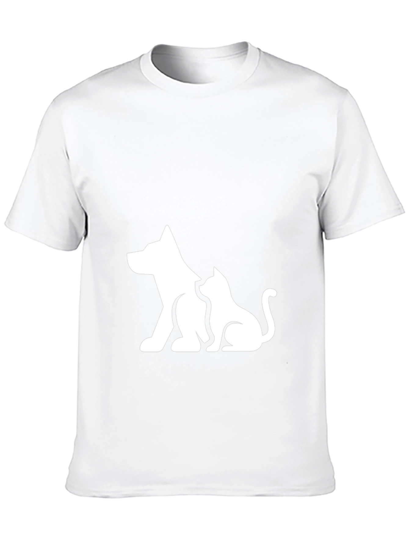 Dog and Cat Graphic Black T-Shirt