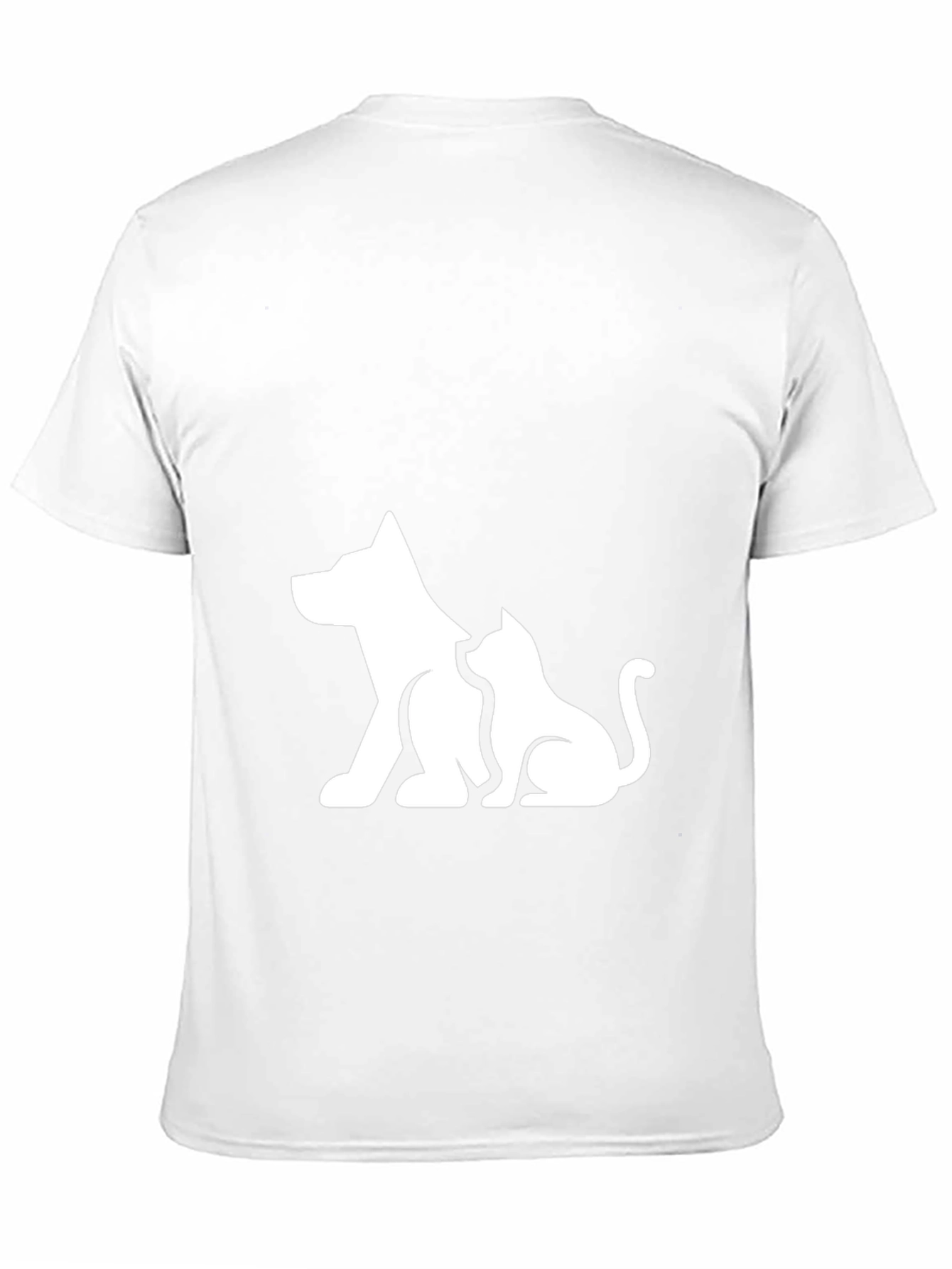 Dog and Cat Graphic Black T-Shirt