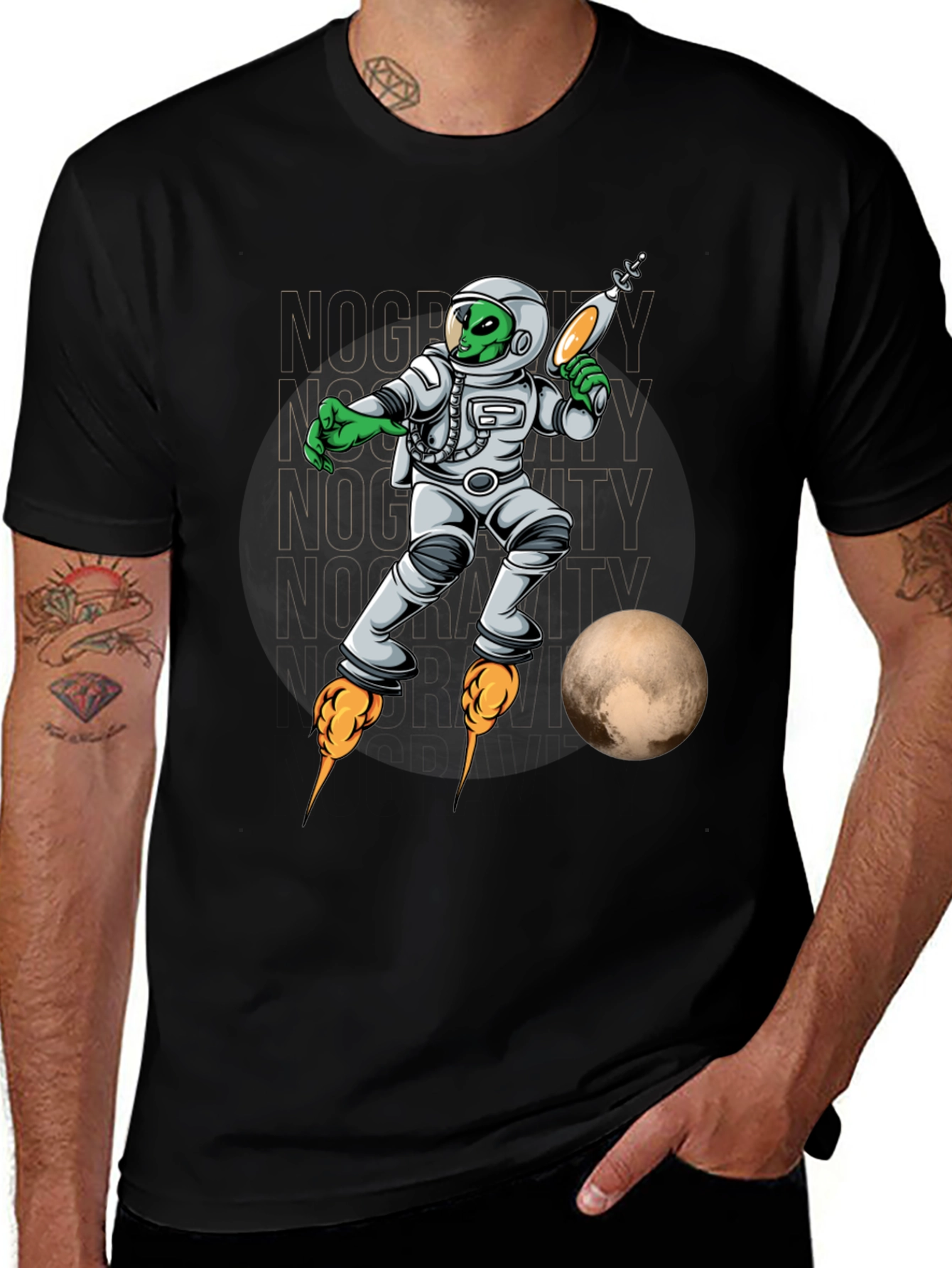 Alien Astronaut T-Shirt - Retro Sci-Fi Style