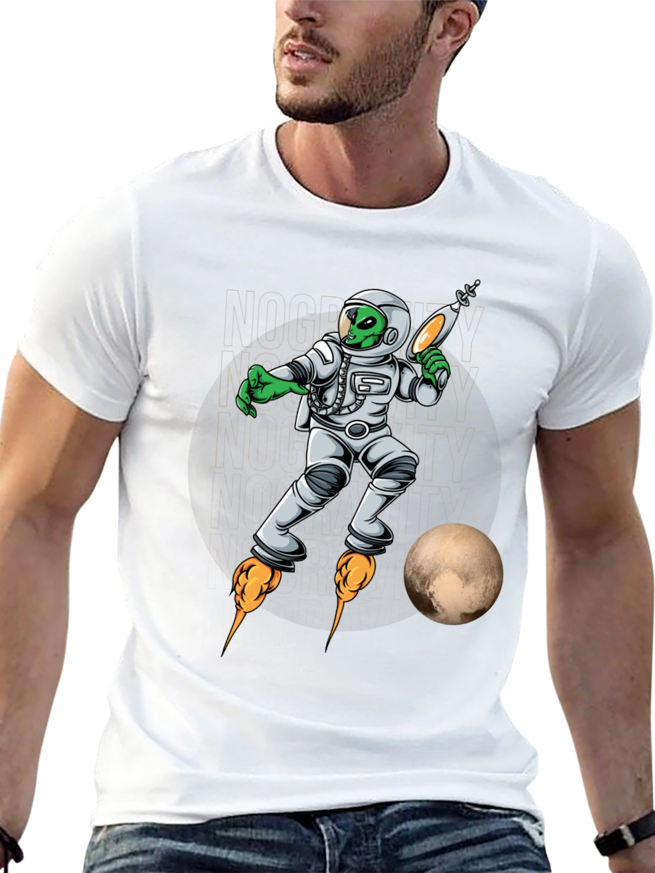 Alien Astronaut T-Shirt - Retro Sci-Fi Style