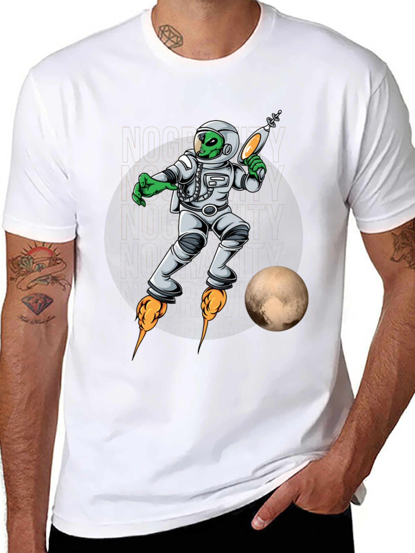 Alien Astronaut T-Shirt - Retro Sci-Fi Style