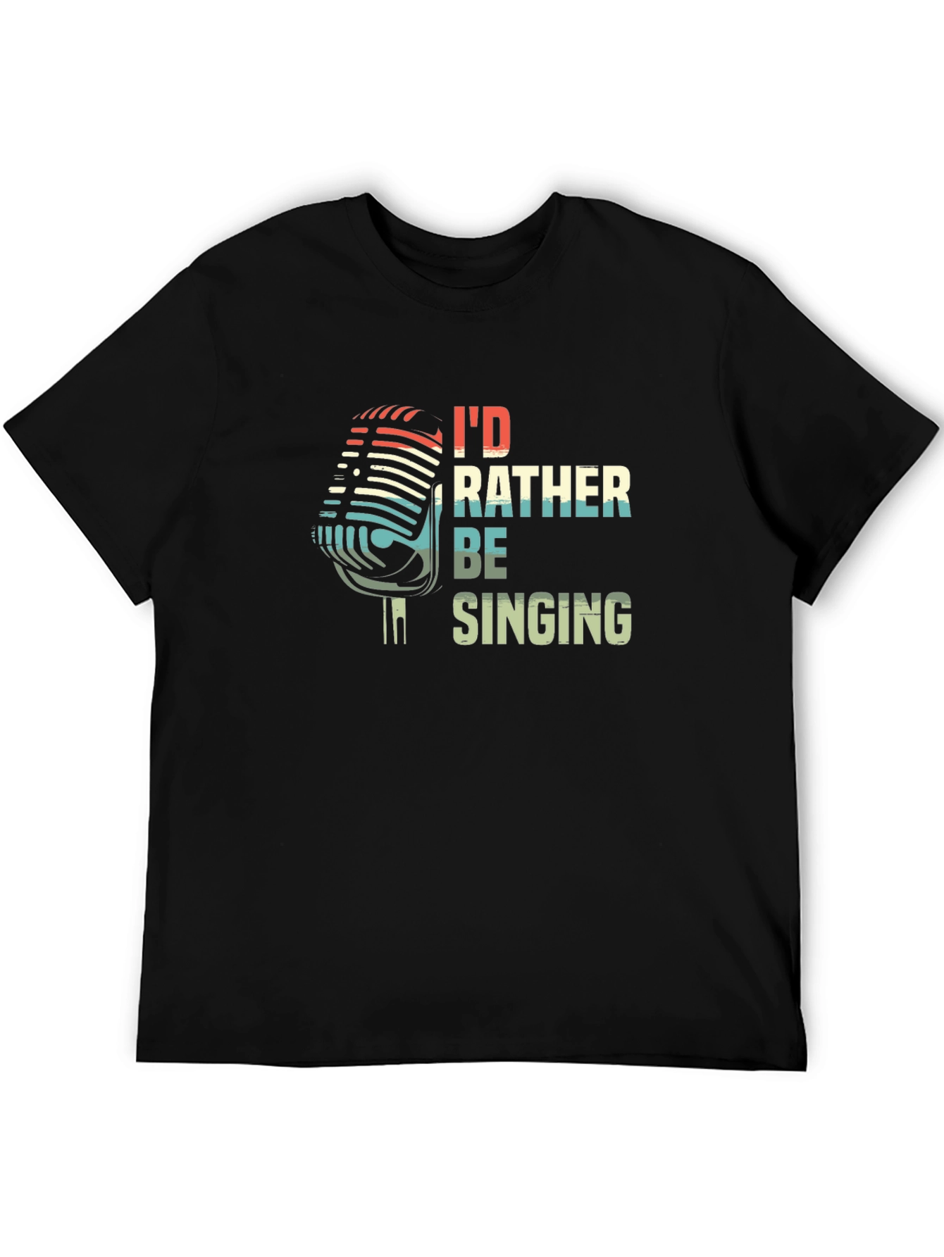 Id Rather Be Singing Retro Microphone T-Shirt