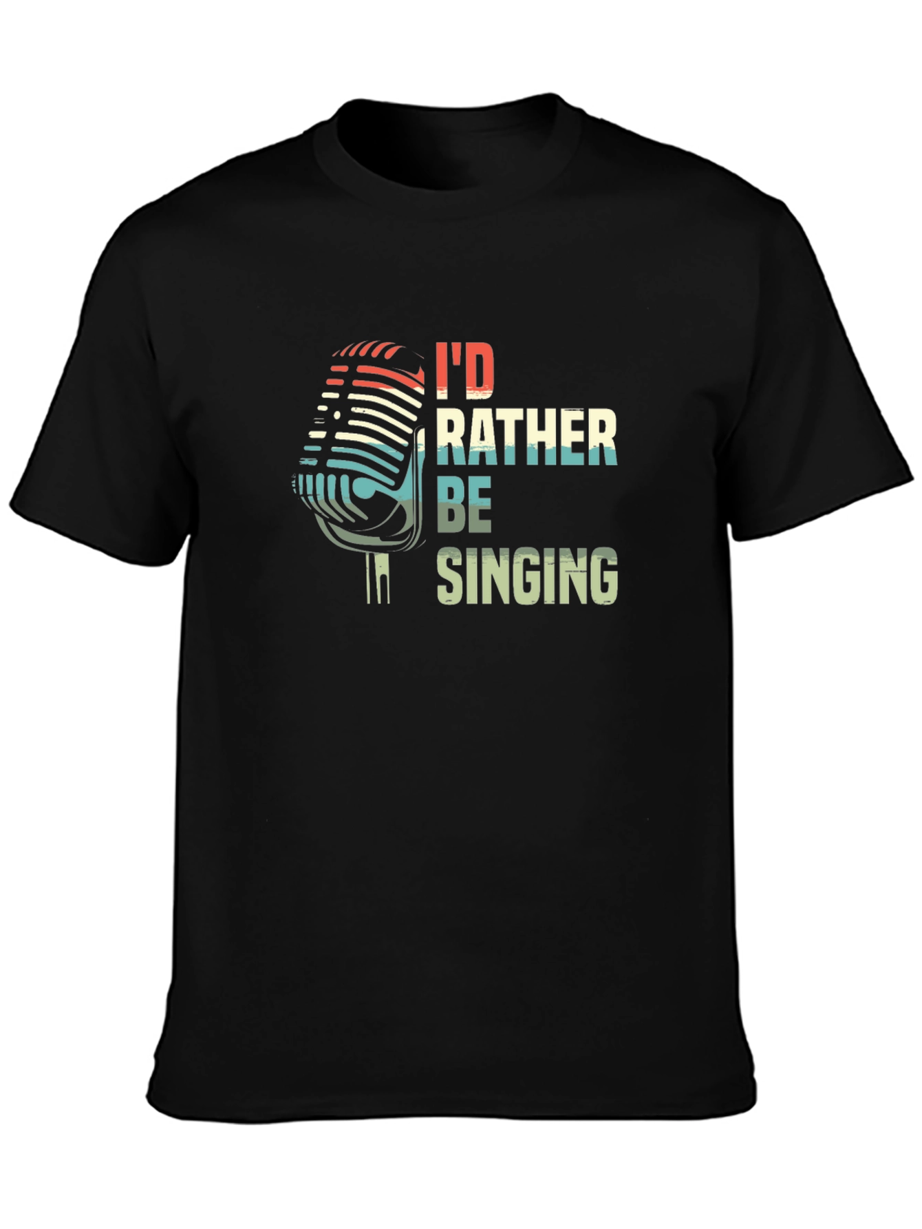 Id Rather Be Singing Retro Microphone T-Shirt