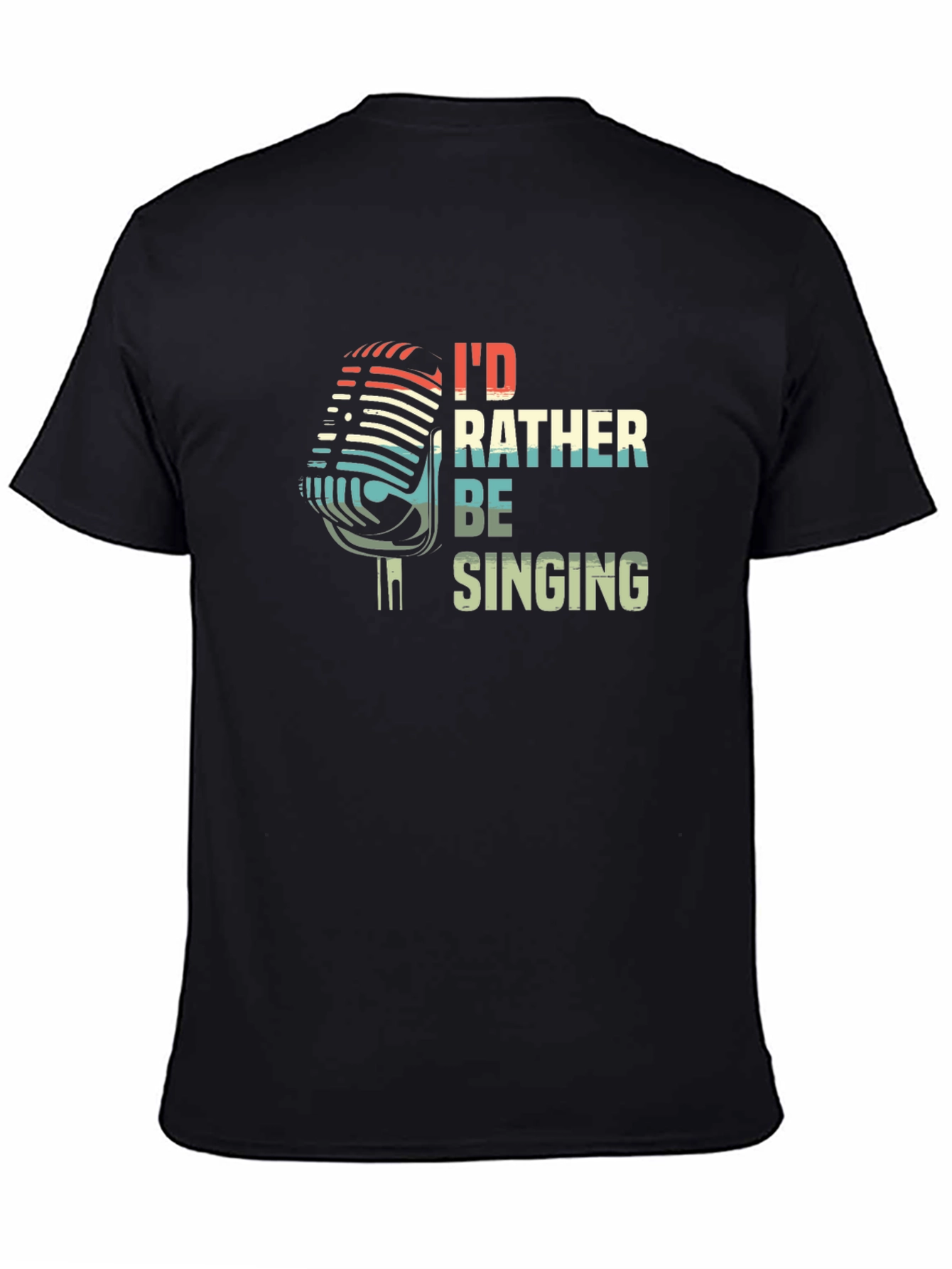 Id Rather Be Singing Retro Microphone T-Shirt
