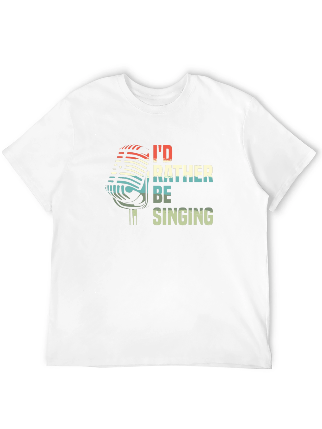 Id Rather Be Singing Retro Microphone T-Shirt