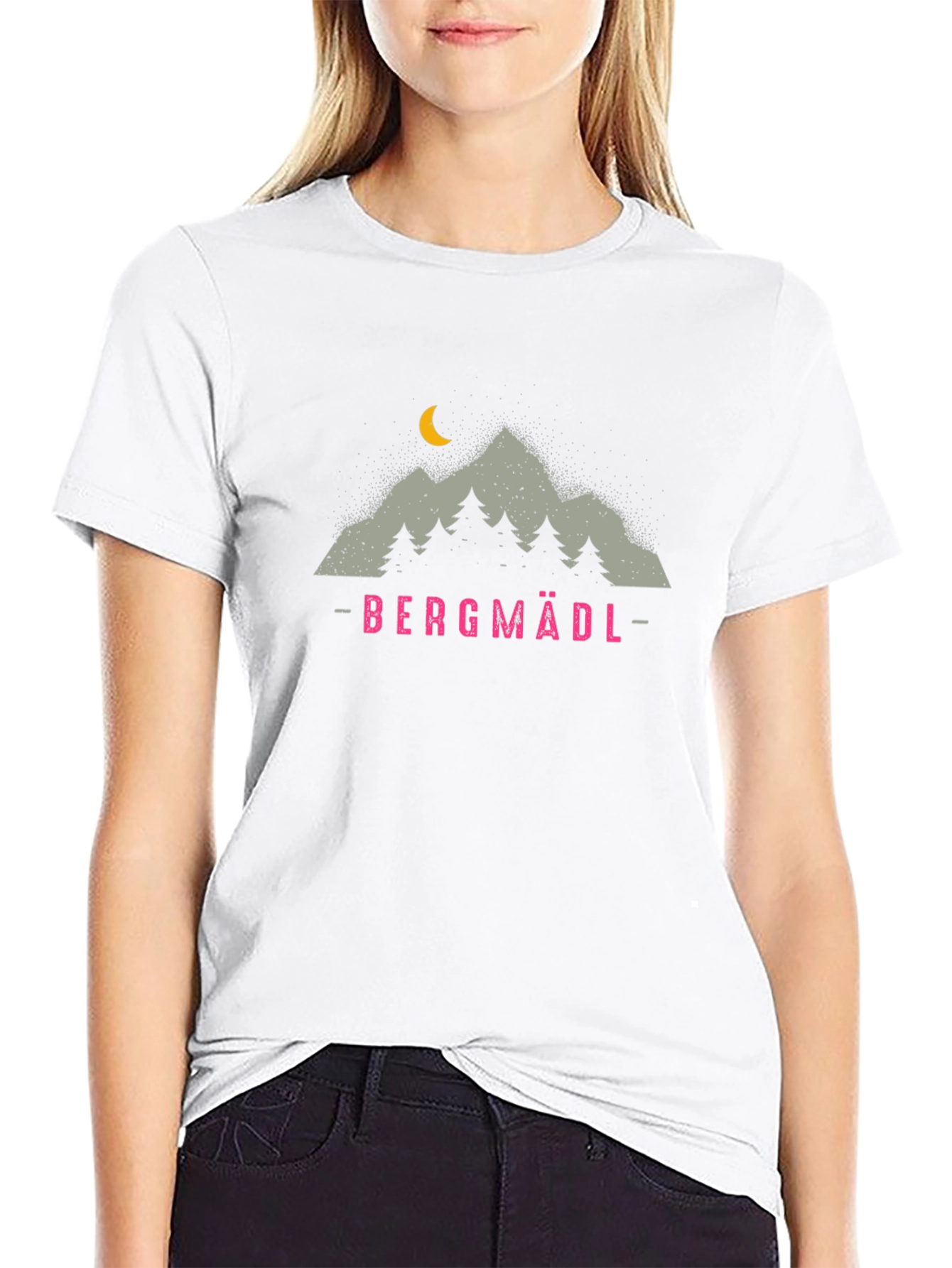 Bergmädl Mountain Graphic T-Shirt - Unisex Black Tee