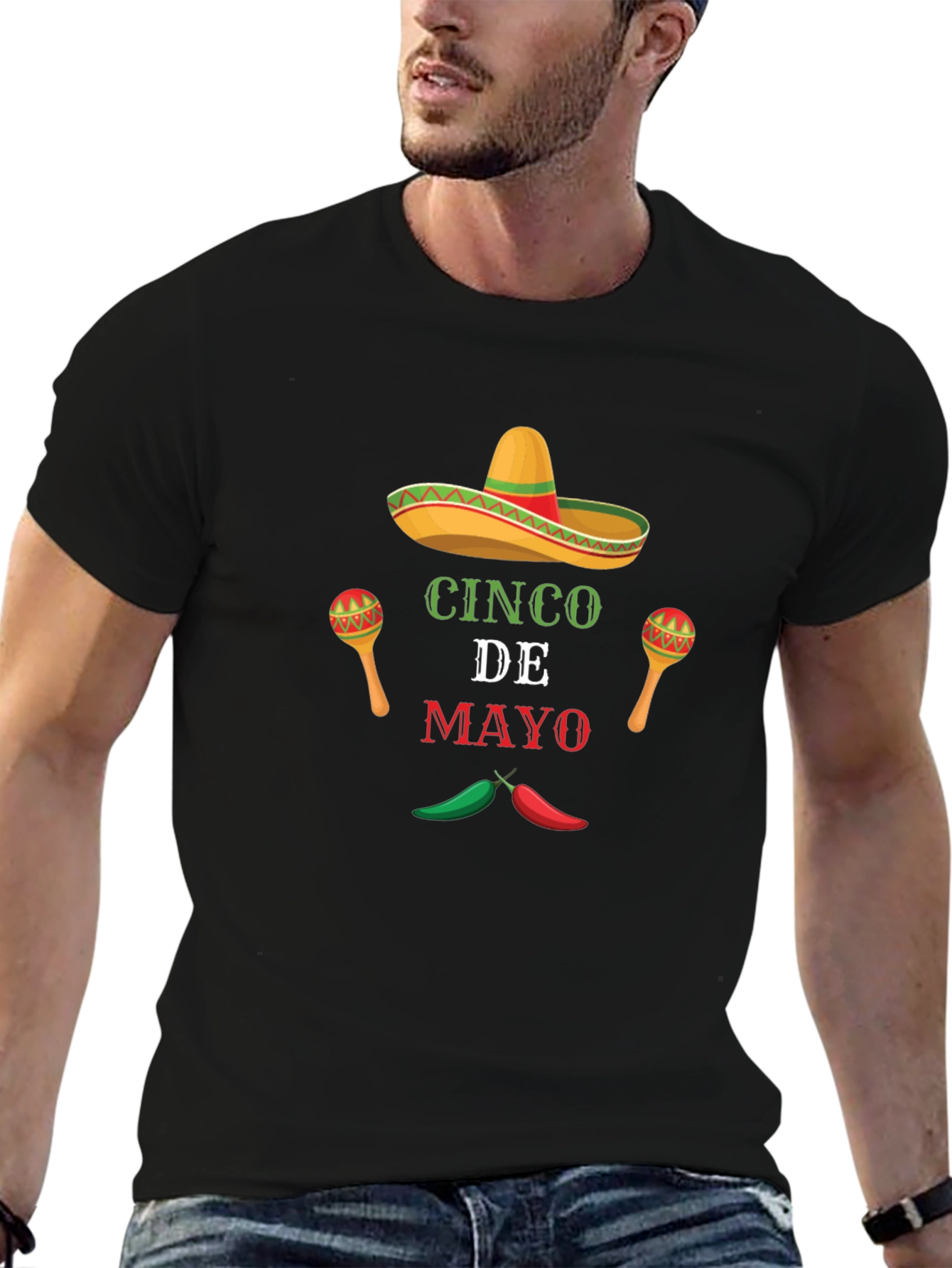 Cinco De Mayo Graphic T-Shirt - Black