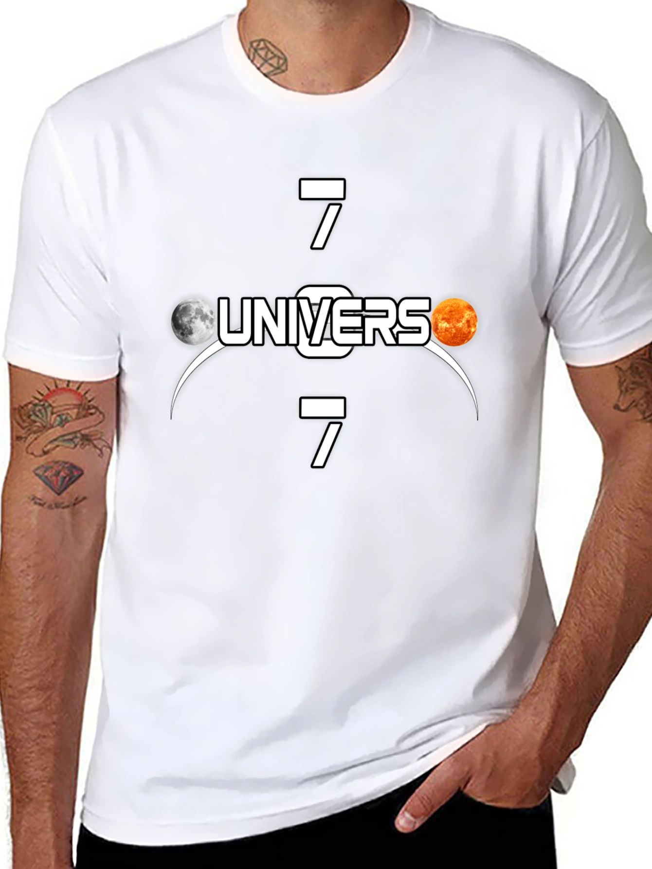 Universe 7 T-Shirt - Black Cotton Tee