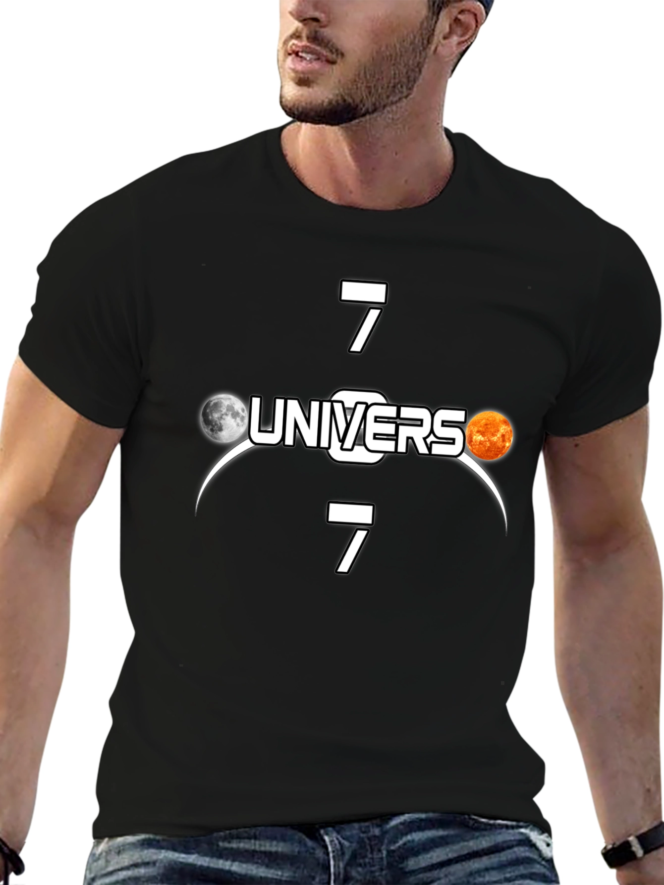 Universe 7 T-Shirt - Black Cotton Tee