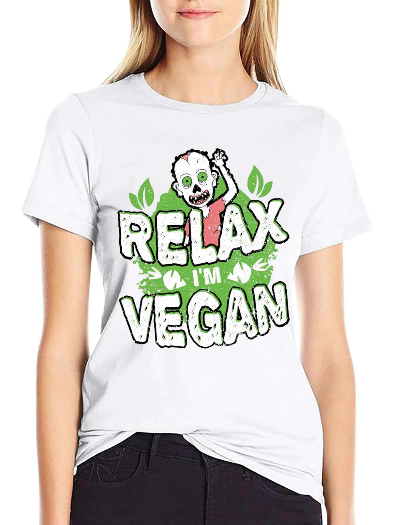 Relax Im Vegan Zombie Graphic T-Shirt