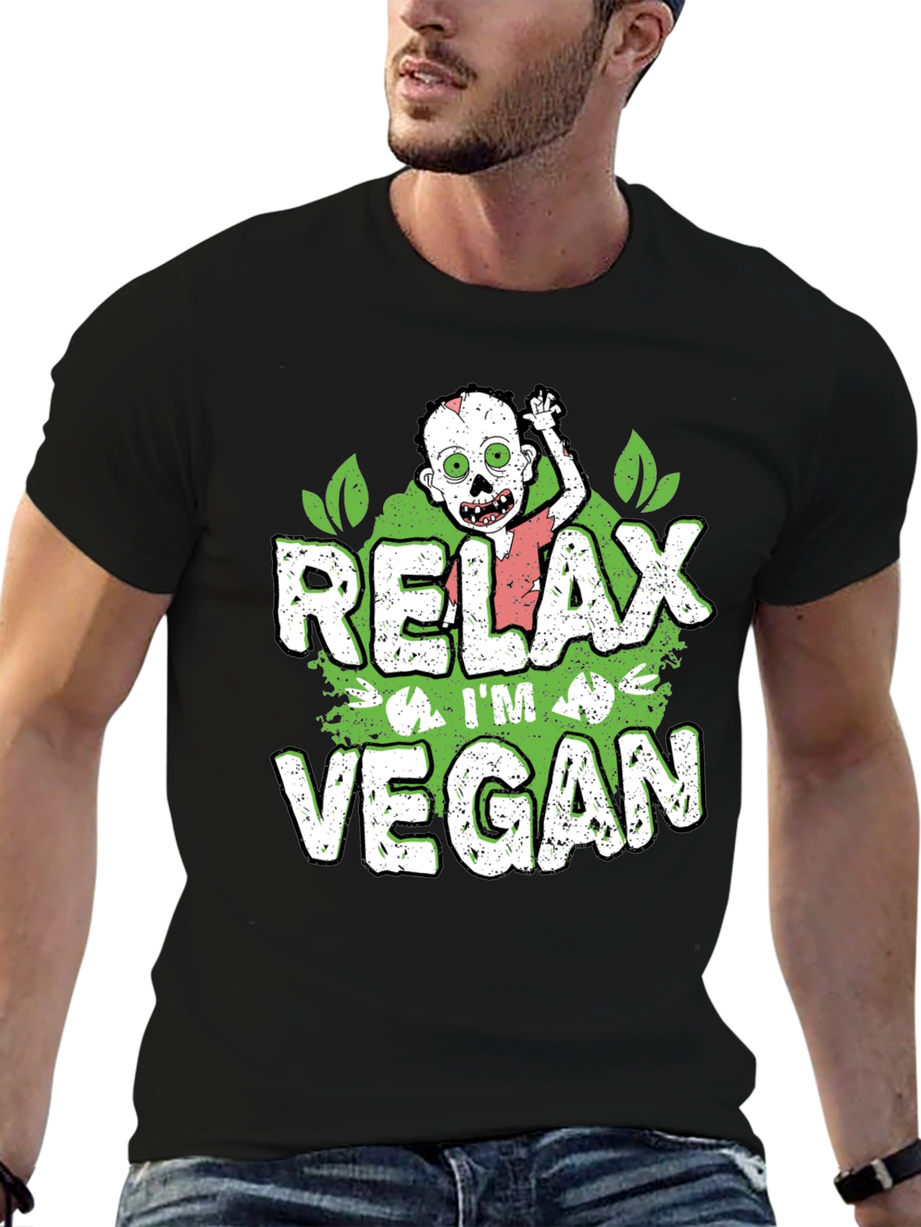 Relax Im Vegan Zombie Graphic T-Shirt