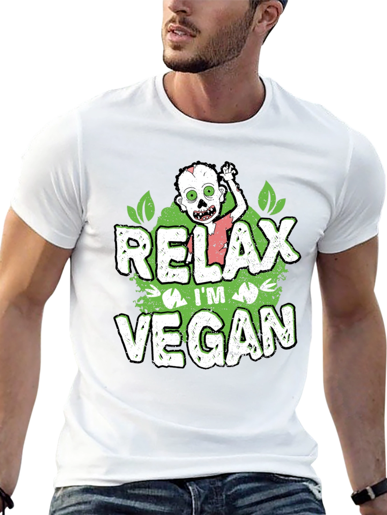 Relax Im Vegan Zombie Graphic T-Shirt