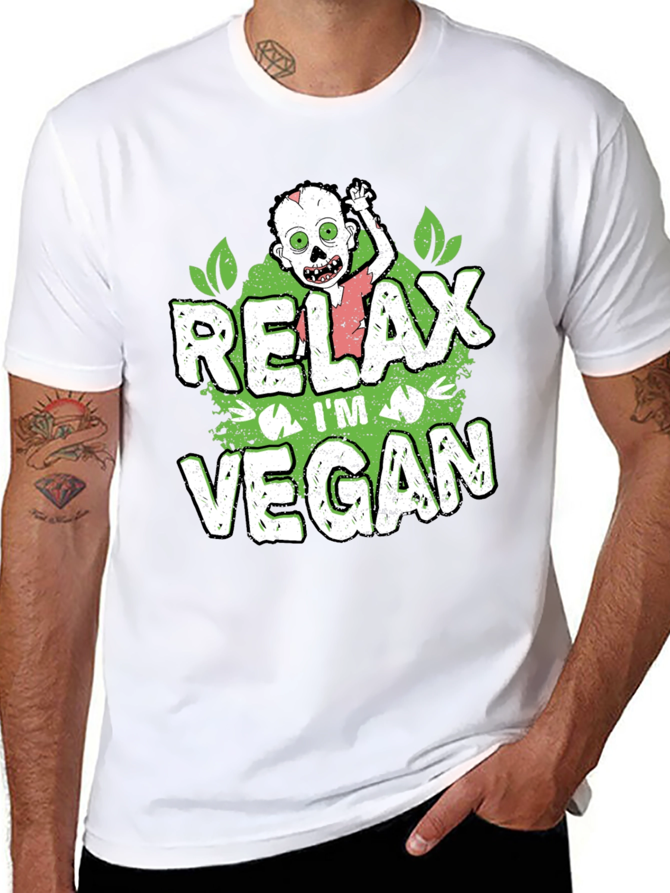 Relax Im Vegan Zombie Graphic T-Shirt