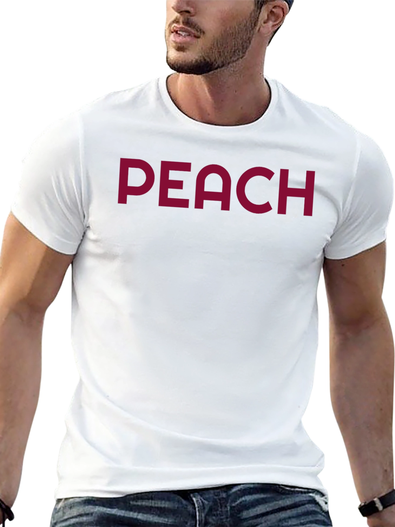 Peach Graphic Black T-Shirt - Stylish Casual Wear