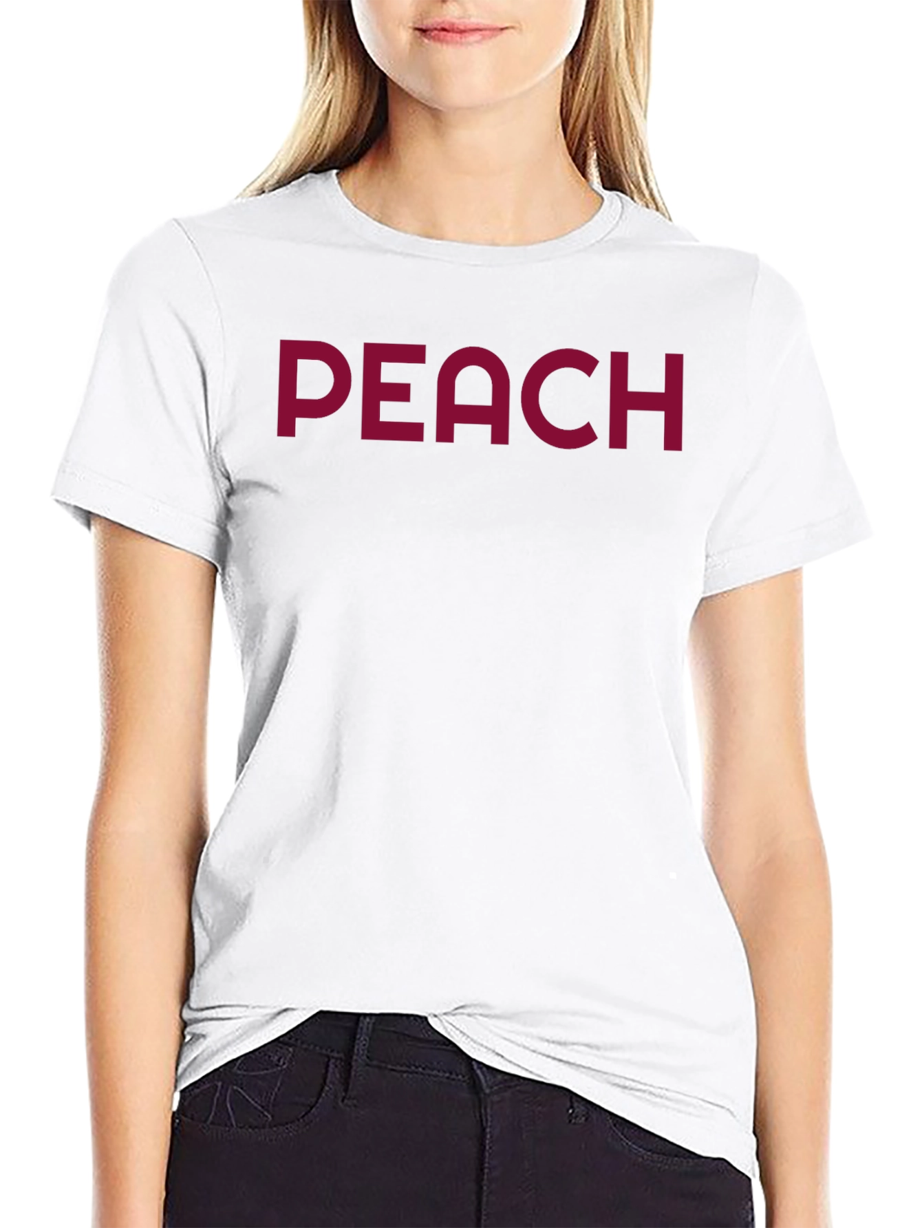 Peach Graphic Black T-Shirt - Stylish Casual Wear