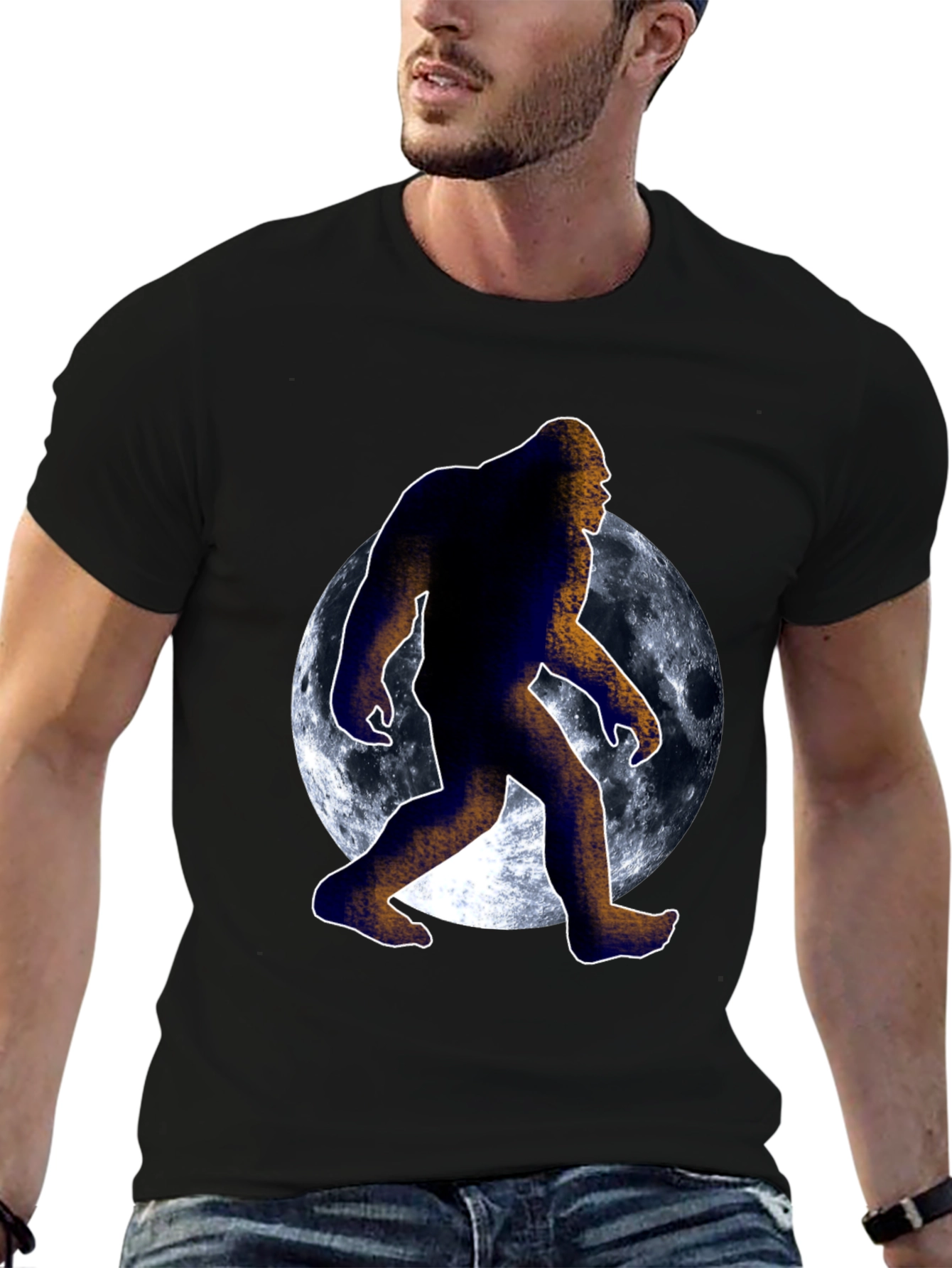 Bigfoot Moon Graphic T-Shirt