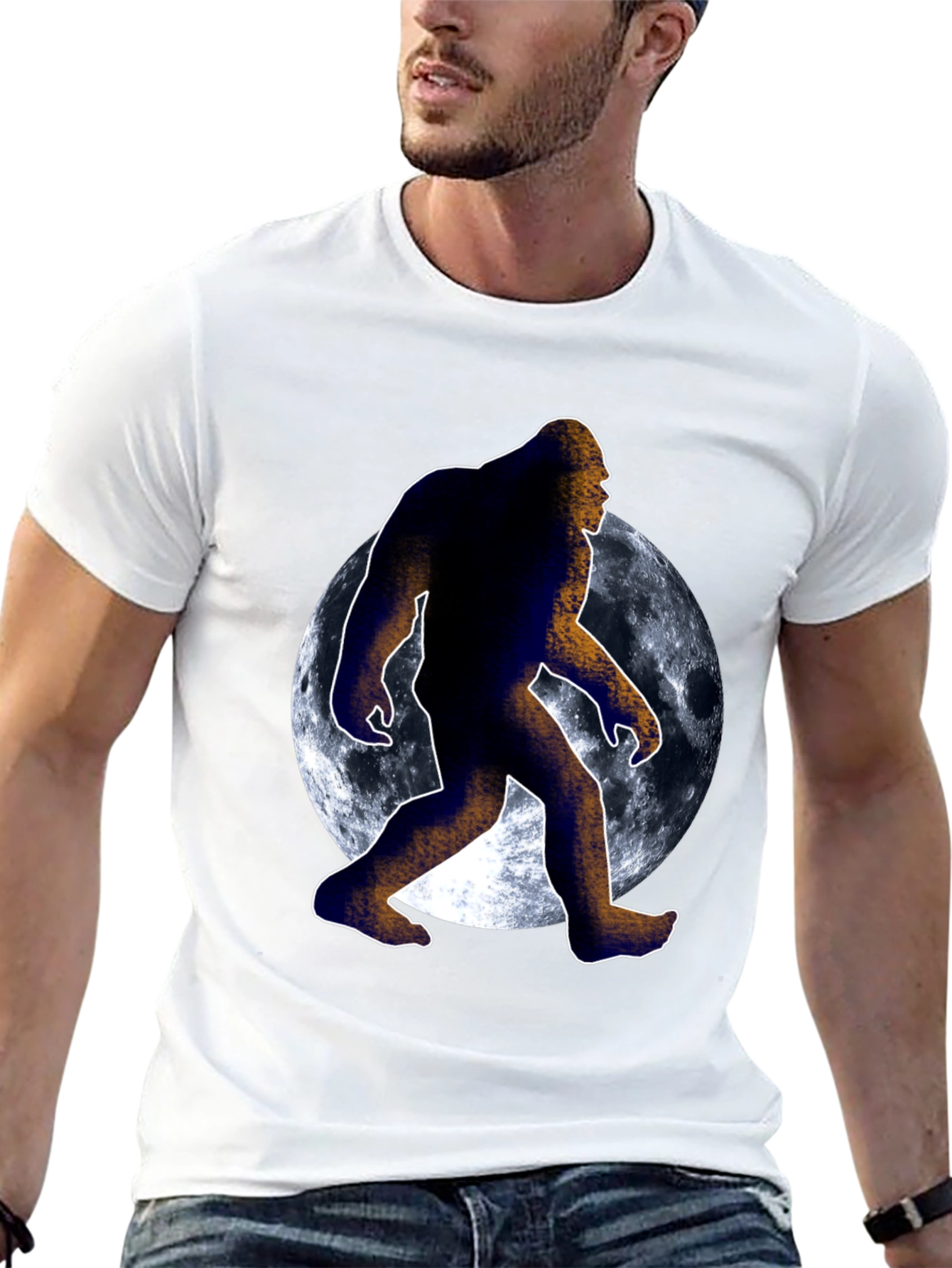 Bigfoot Moon Graphic T-Shirt