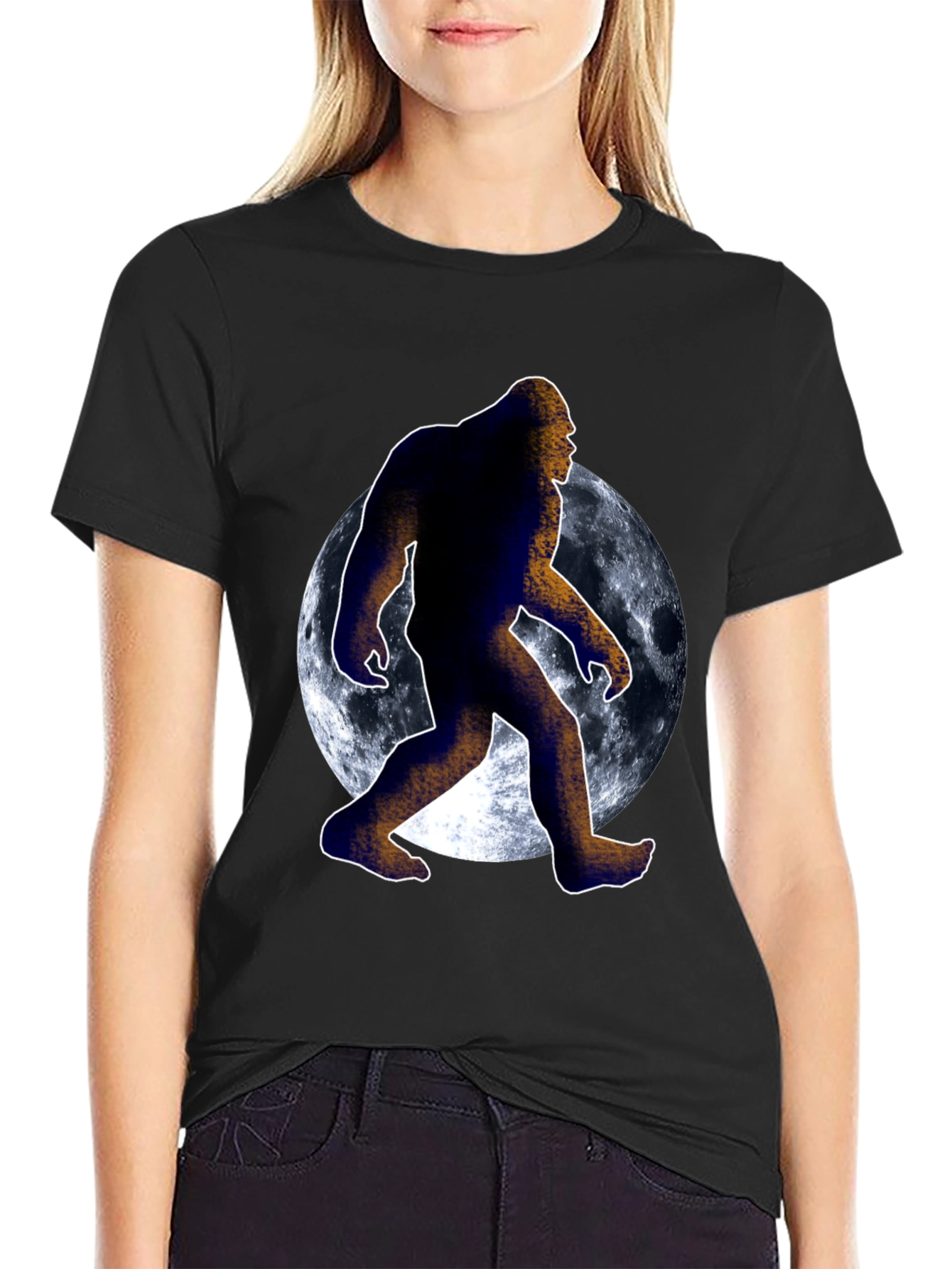 Bigfoot Moon Graphic T-Shirt
