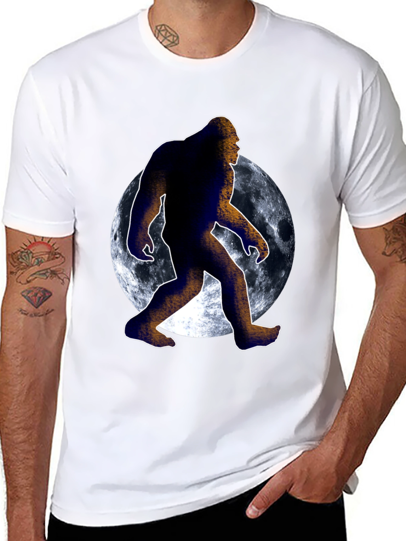 Bigfoot Moon Graphic T-Shirt