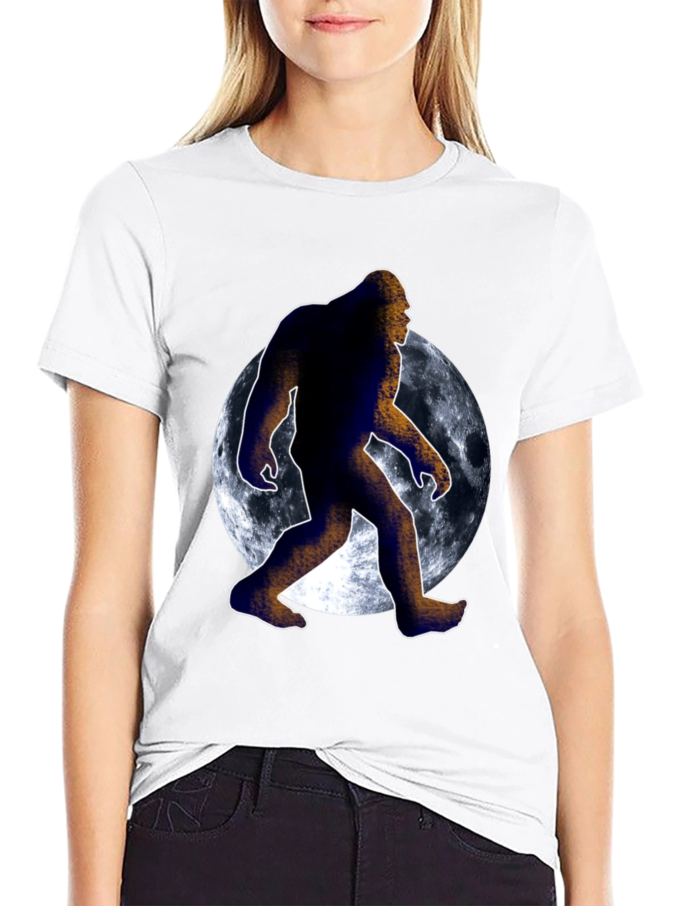 Bigfoot Moon Graphic T-Shirt