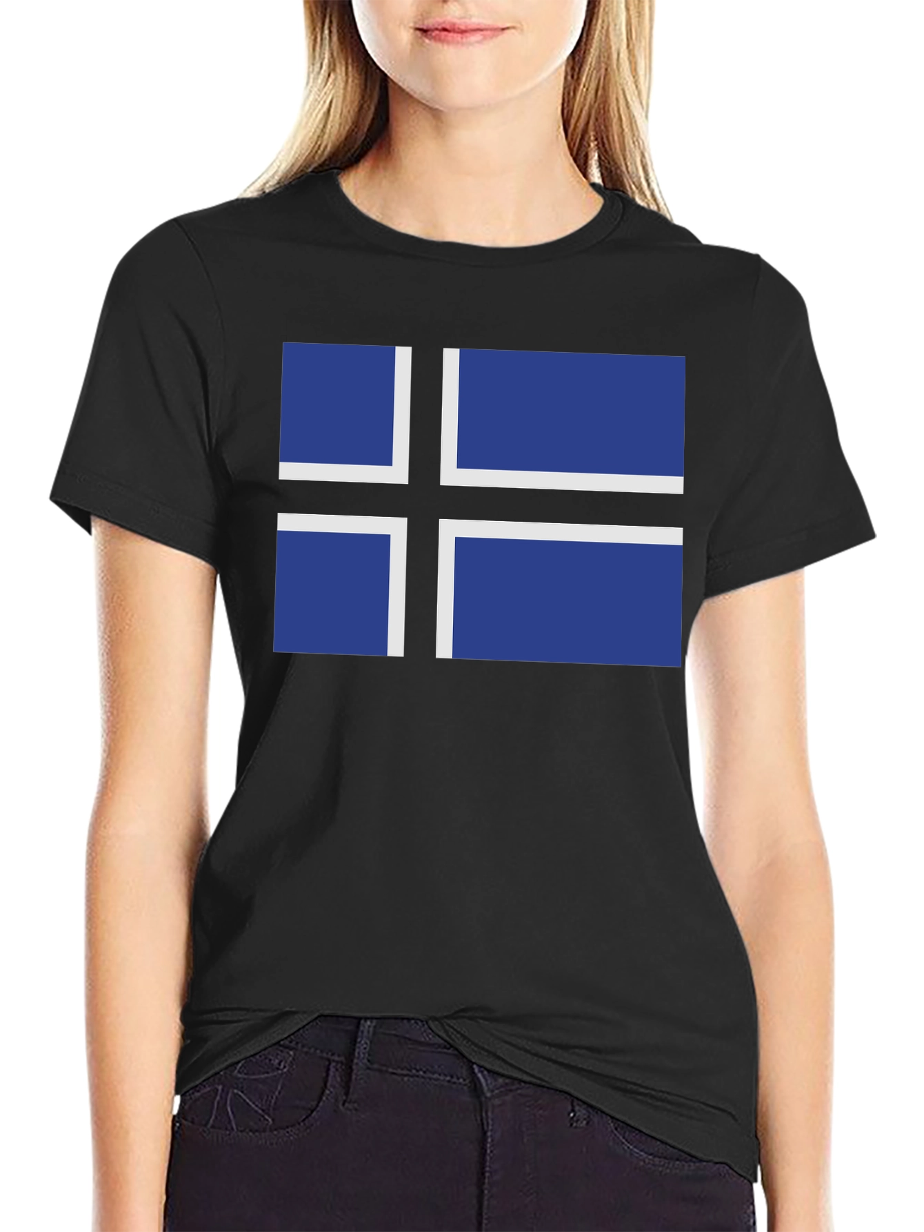 Estonian Flag T-Shirt - Black Crew Neck Tee