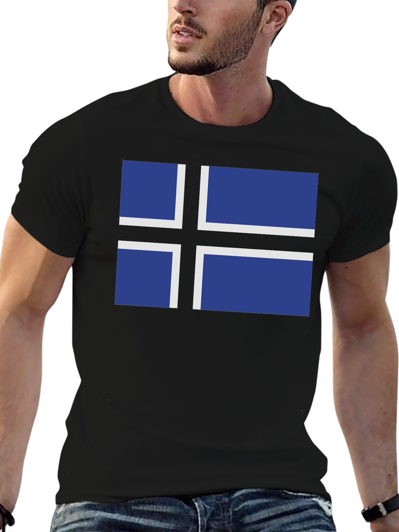 Estonian Flag T-Shirt - Black Crew Neck Tee