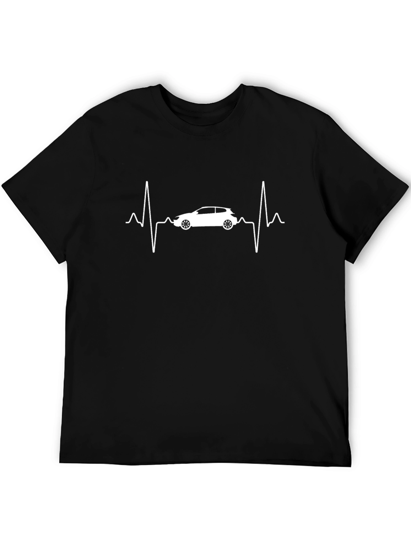 Car Heartbeat Graphic Tee - Black