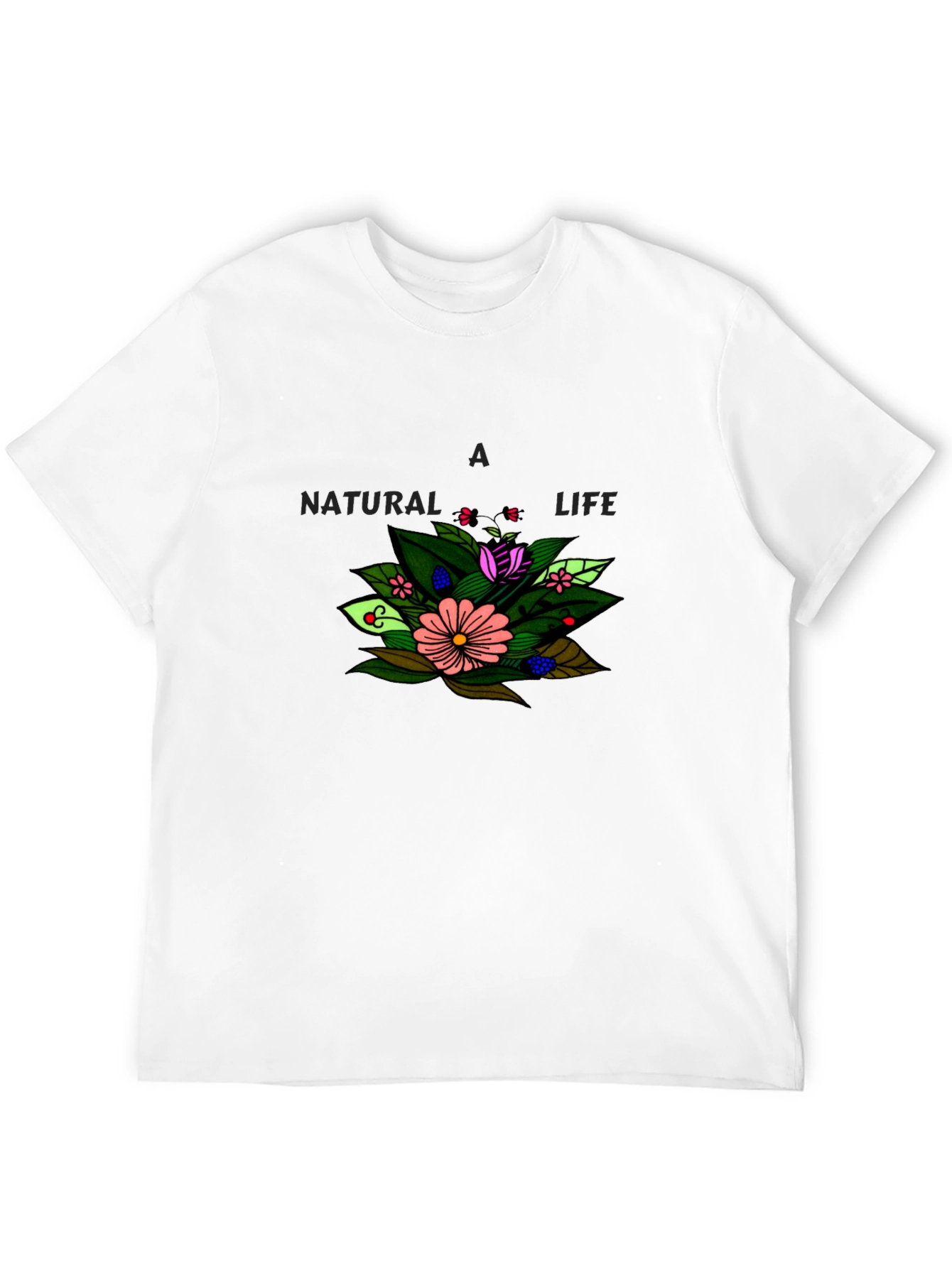 A Natural Life Floral Graphic Black T-Shirt