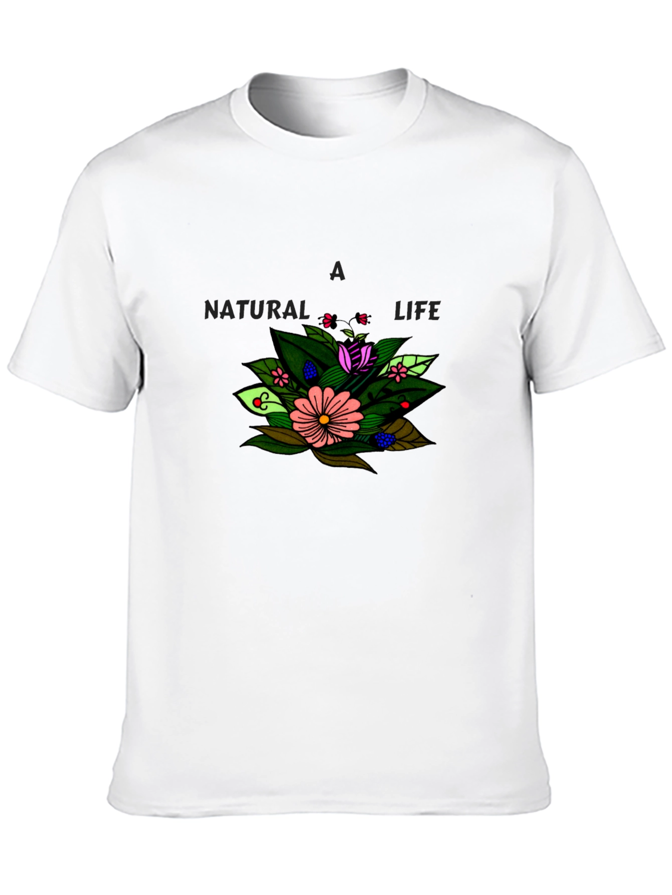 A Natural Life Floral Graphic Black T-Shirt
