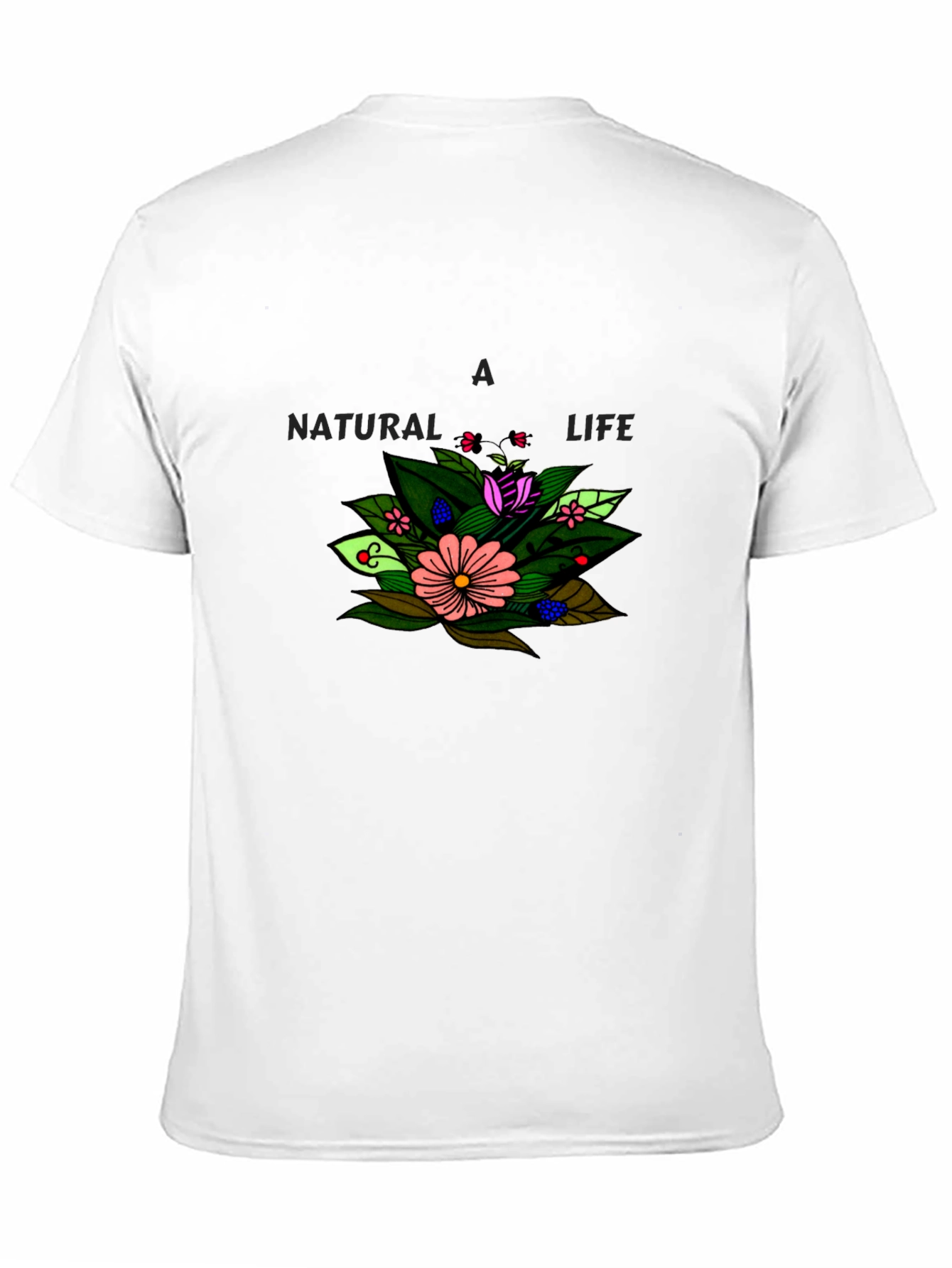 A Natural Life Floral Graphic Black T-Shirt