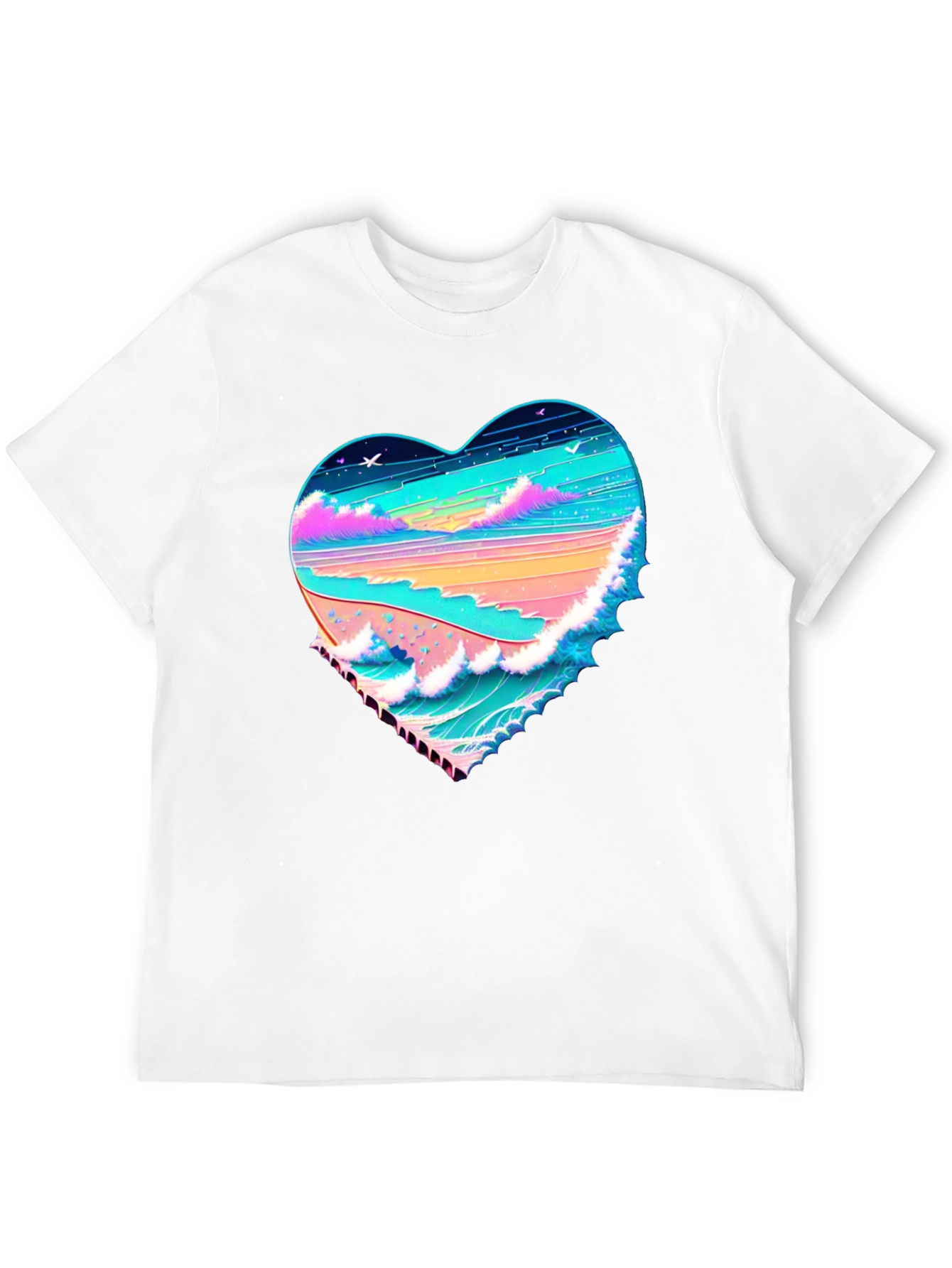 Heart Wave Beach T-Shirt - Graphic Tee
