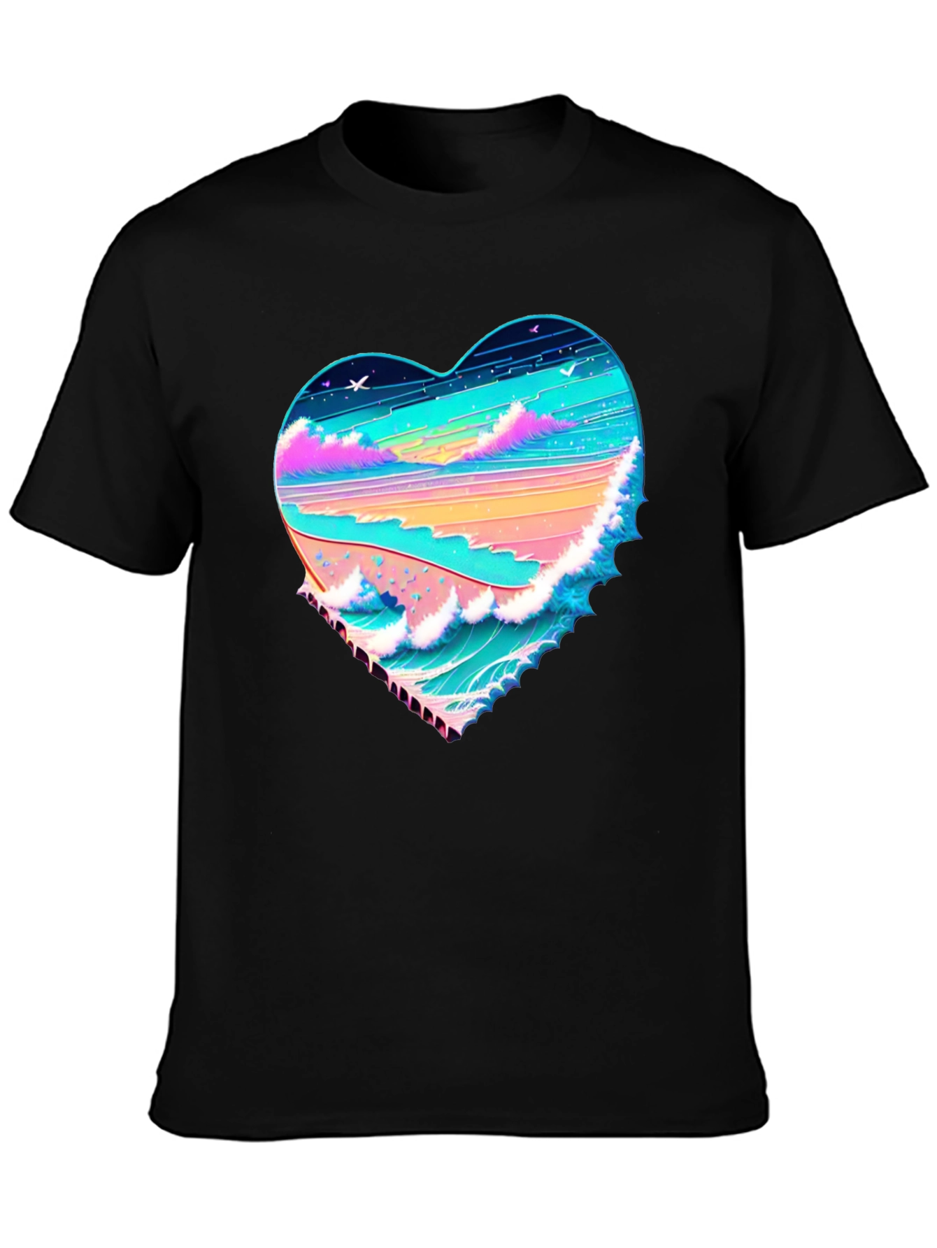 Heart Wave Beach T-Shirt - Graphic Tee