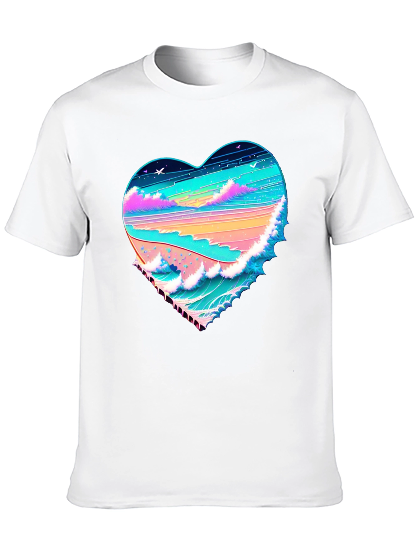 Heart Wave Beach T-Shirt - Graphic Tee