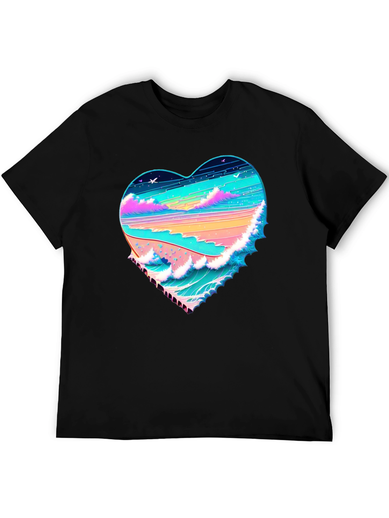 Heart Wave Beach T-Shirt - Graphic Tee