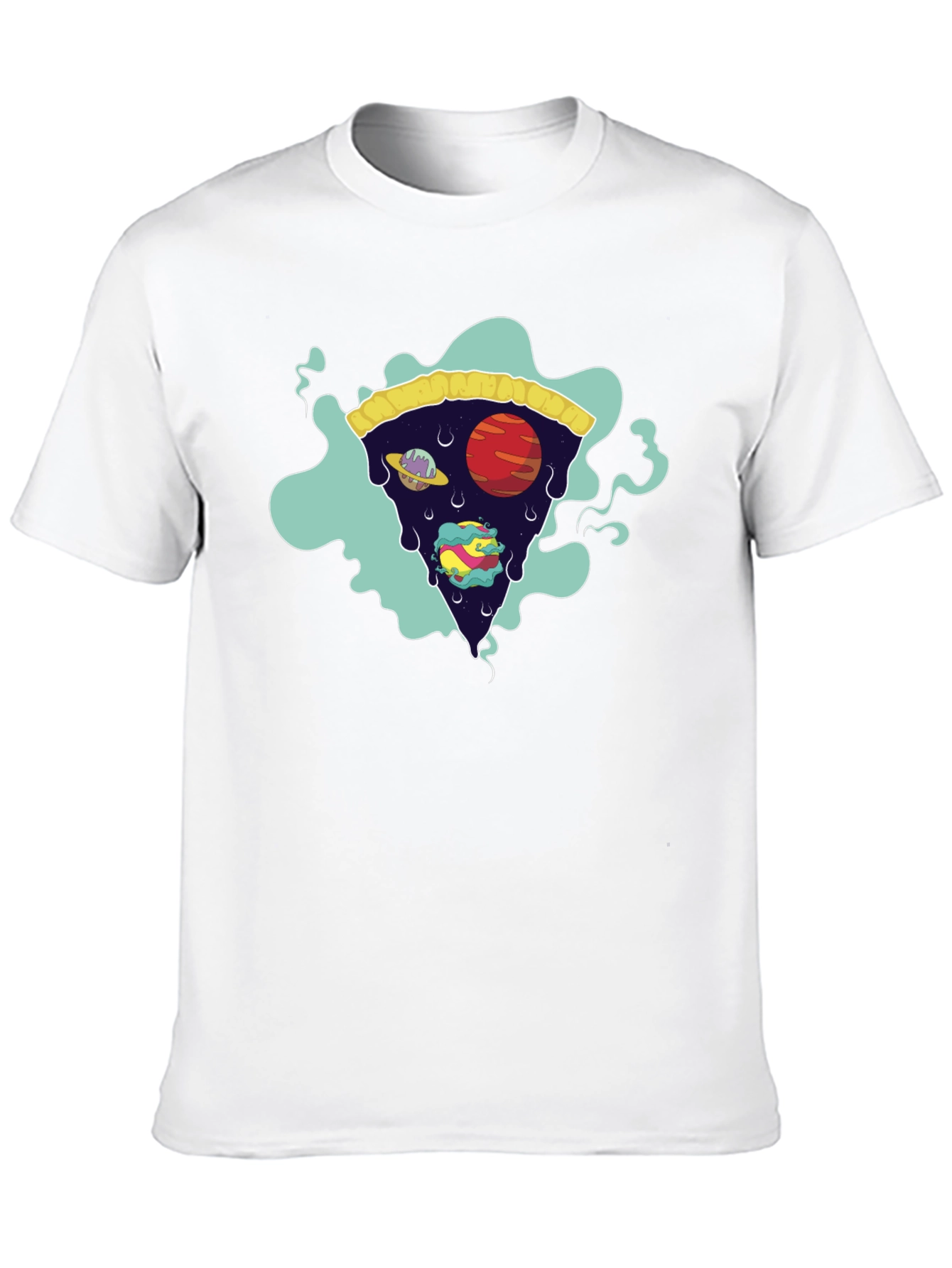 Cosmic Pizza Slice Black Graphic Tee