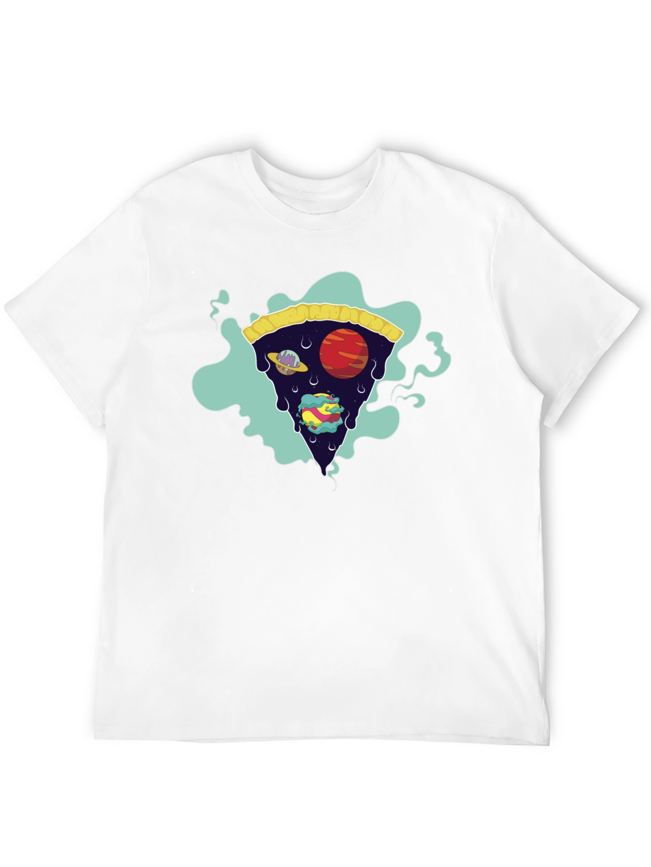 Cosmic Pizza Slice Black Graphic Tee
