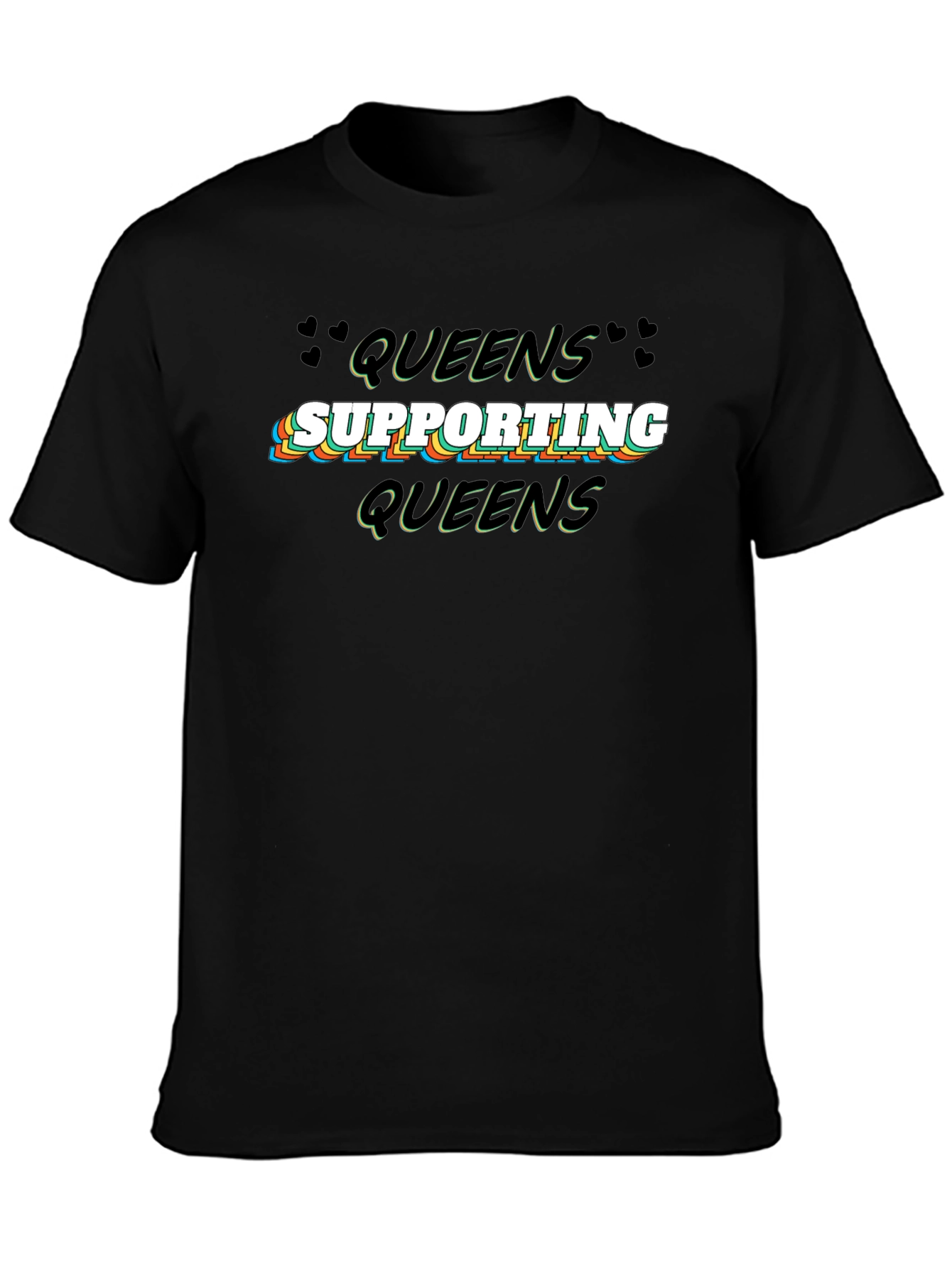 Queens Supporting Queens Black Graphic T-Shirt