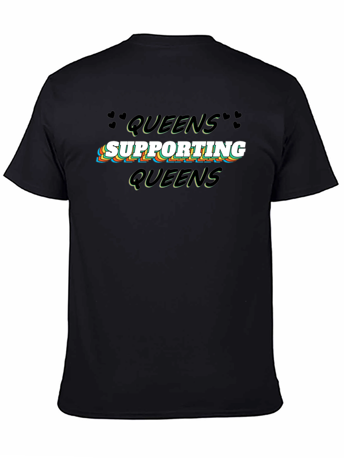Queens Supporting Queens Black Graphic T-Shirt