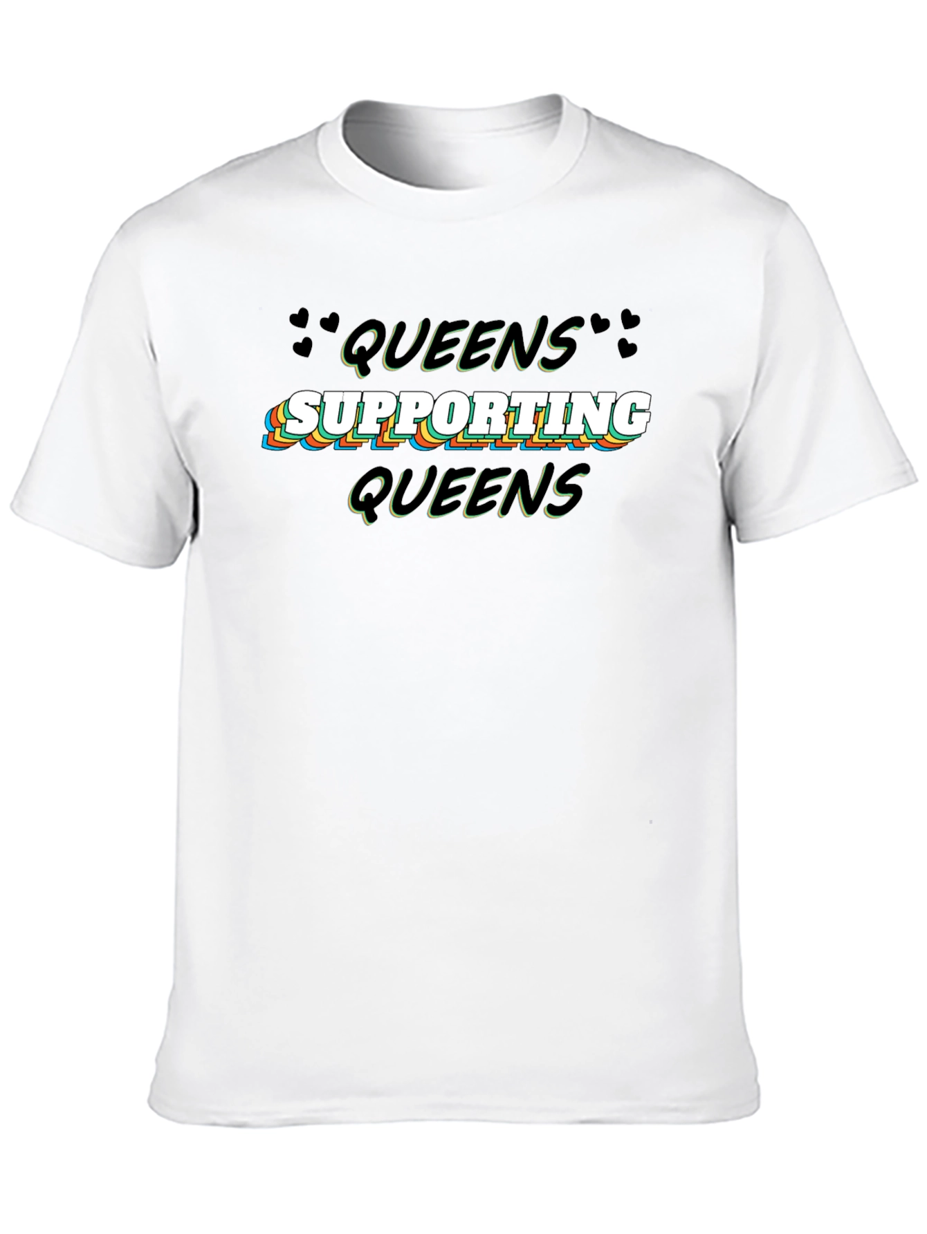 Queens Supporting Queens Black Graphic T-Shirt