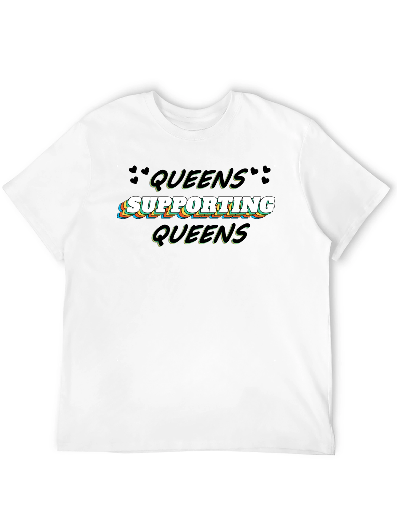 Queens Supporting Queens Black Graphic T-Shirt
