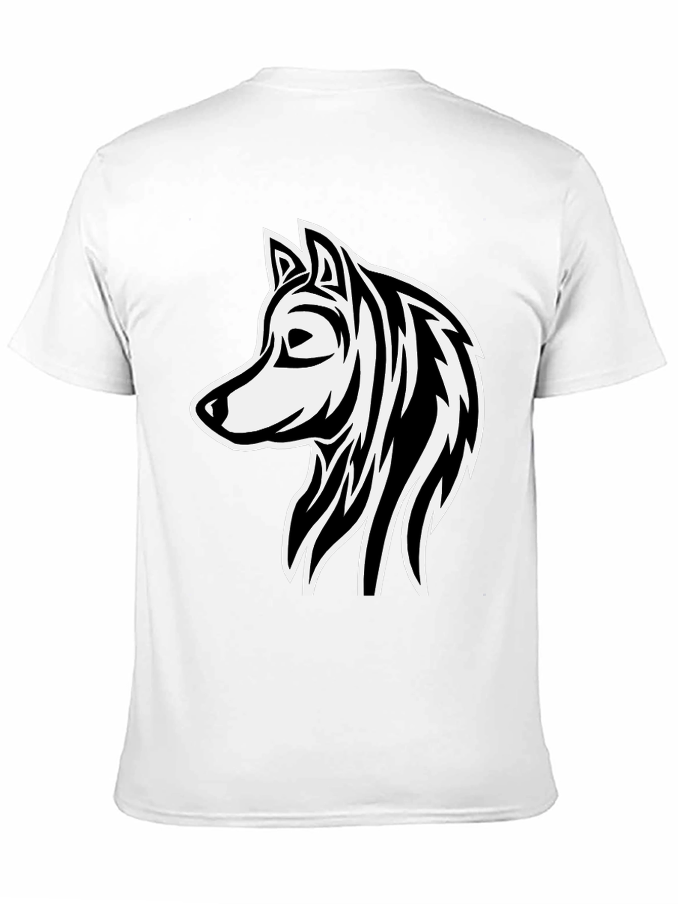 Wolf Graphic Print Black Cotton T-Shirt