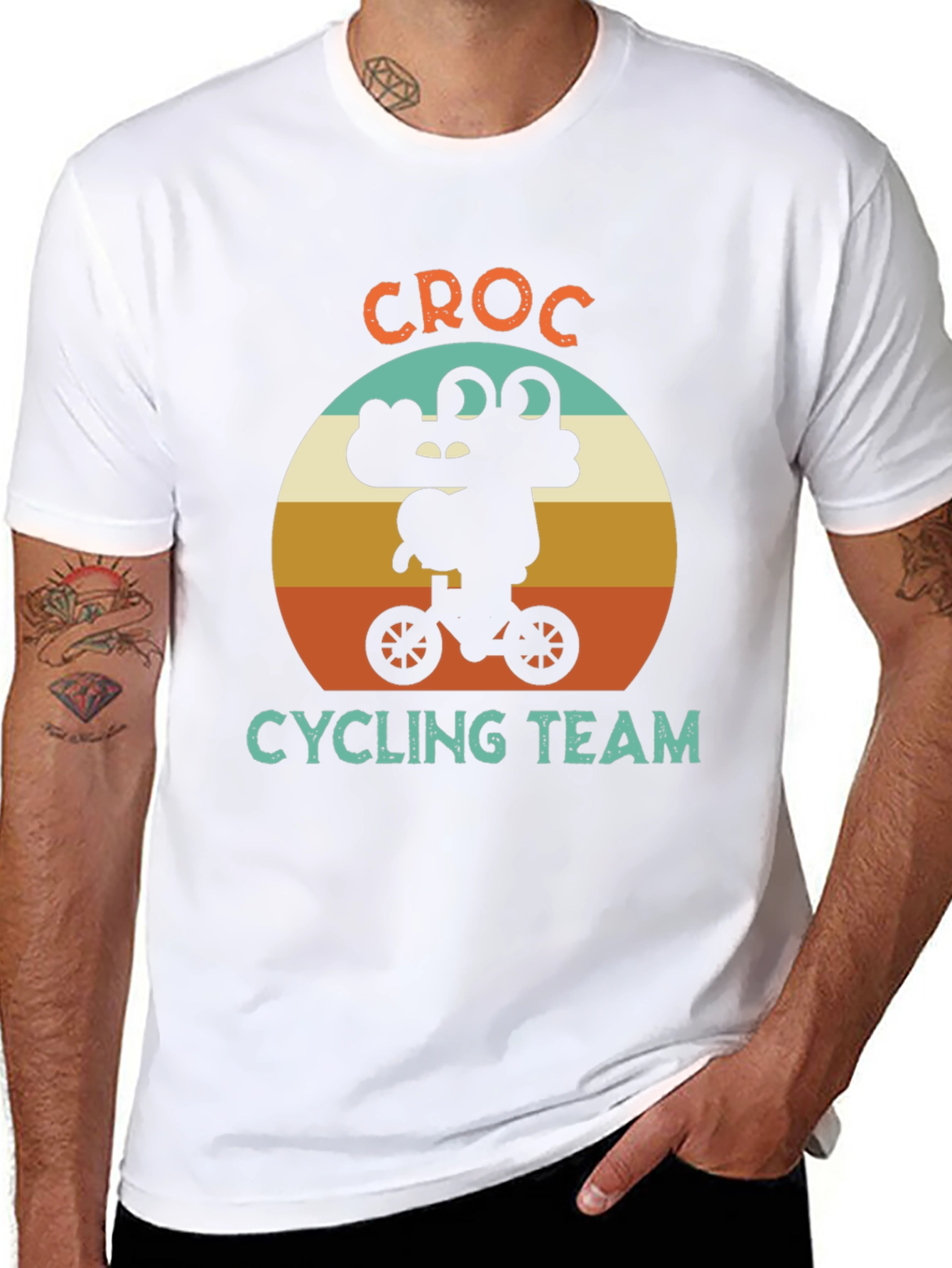 Croc Cycling Team Graphic T-Shirt - Black Cotton Tee