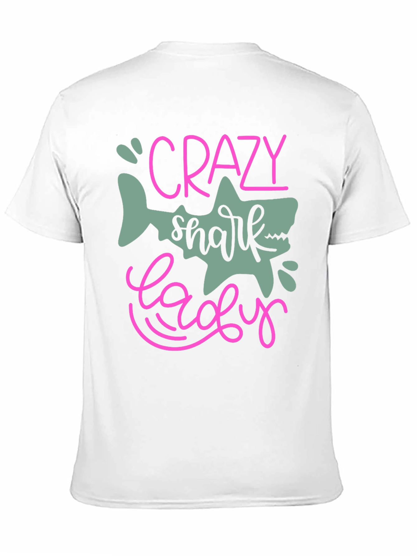 Crazy Shark Lady Black T-Shirt