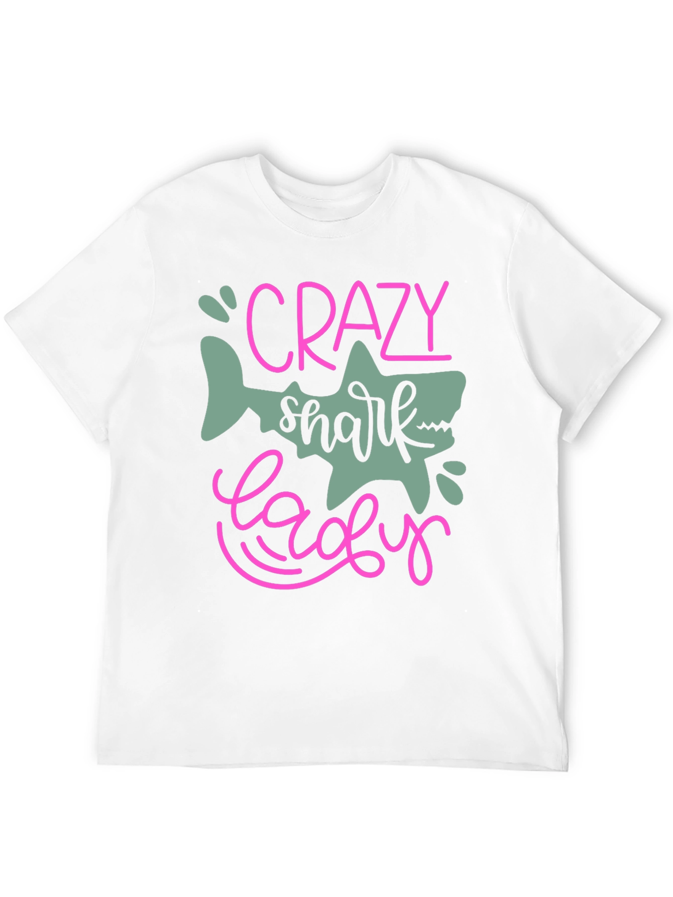 Crazy Shark Lady Black T-Shirt