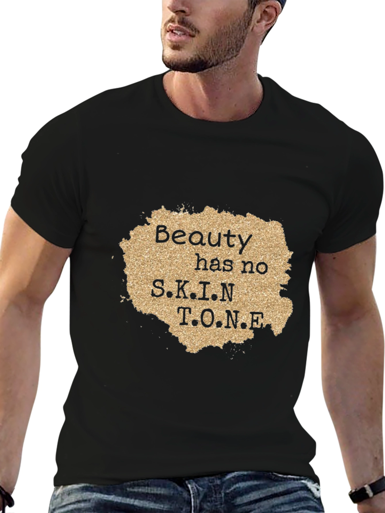 Beauty Has No Skin Tone Graphic Tee - Black