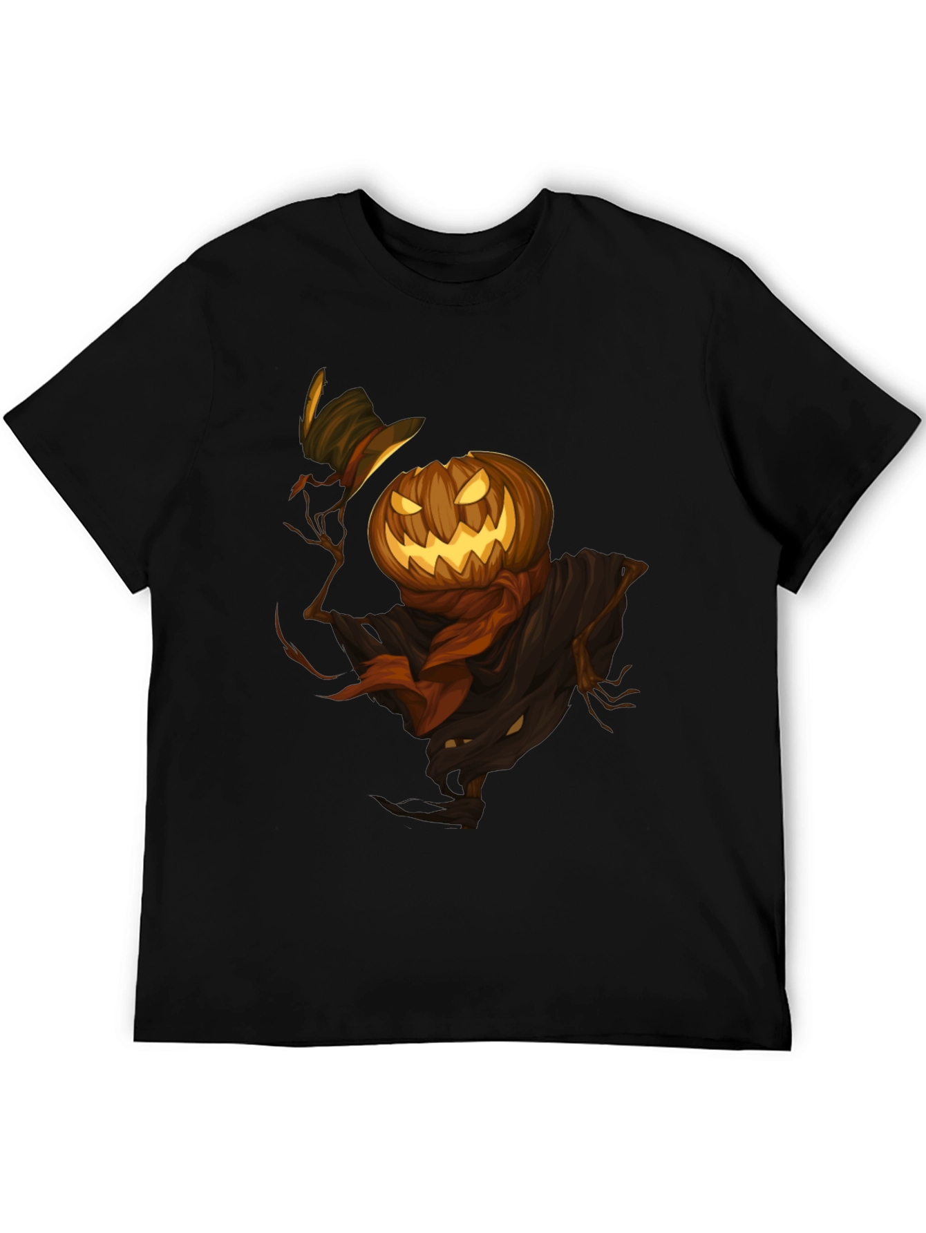 Spooky Pumpkin Scarecrow T-Shirt - Halloween Style