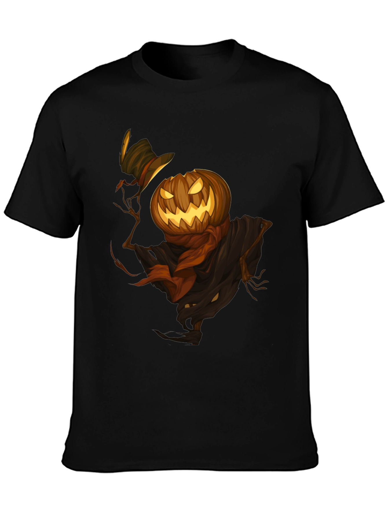 Spooky Pumpkin Scarecrow T-Shirt - Halloween Style