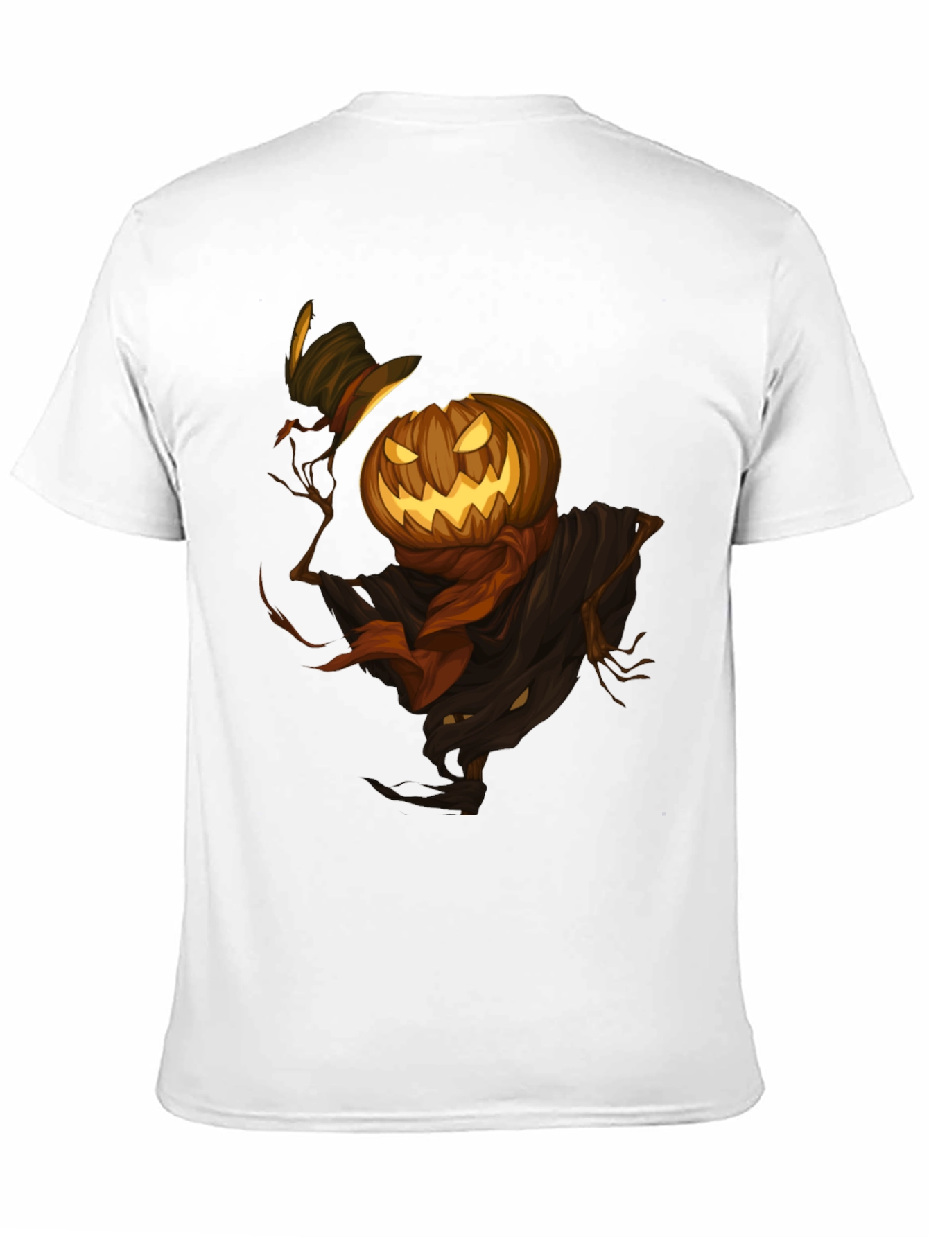 Spooky Pumpkin Scarecrow T-Shirt - Halloween Style