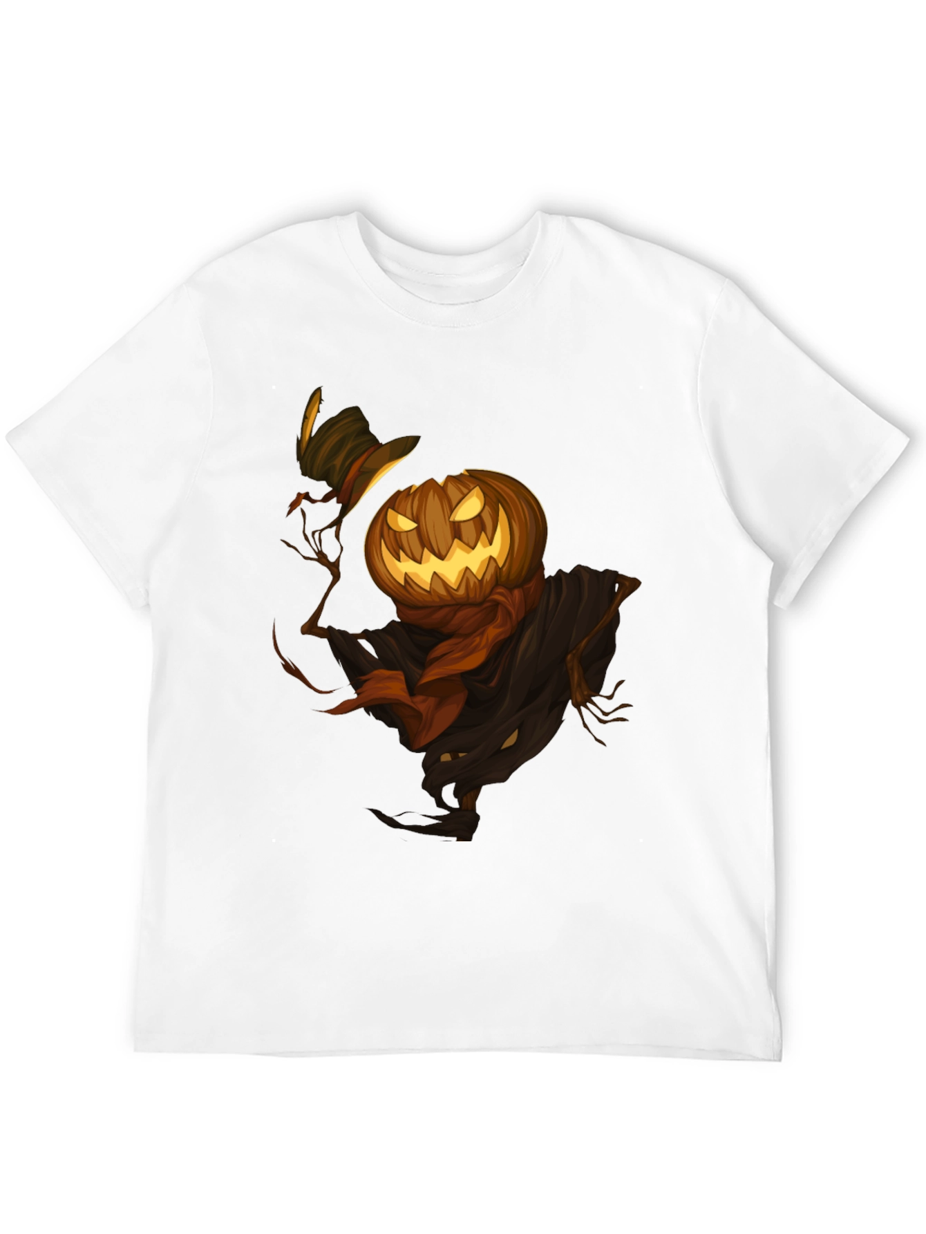 Spooky Pumpkin Scarecrow T-Shirt - Halloween Style